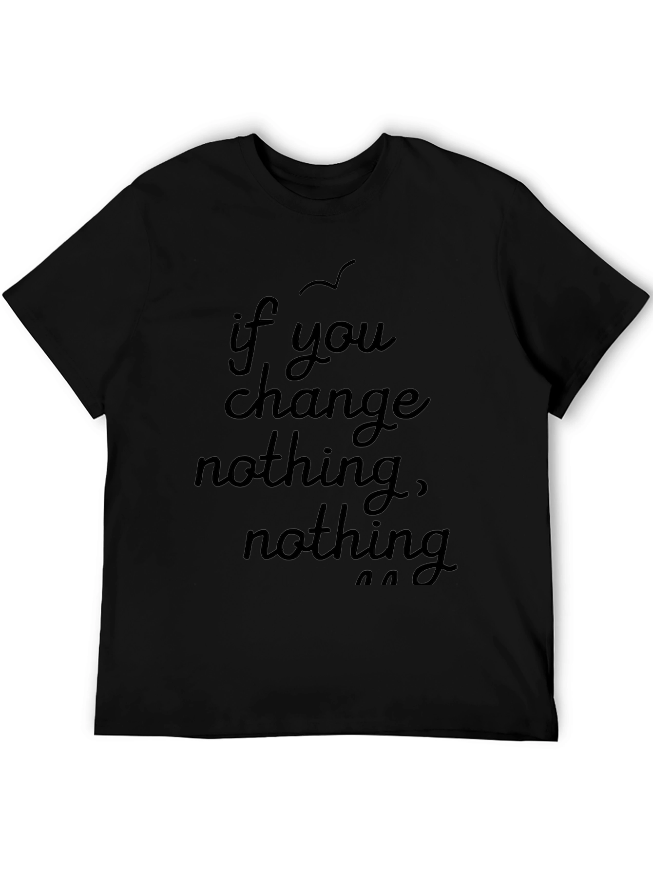 Motivational Black T-Shirt - If You Change Nothing