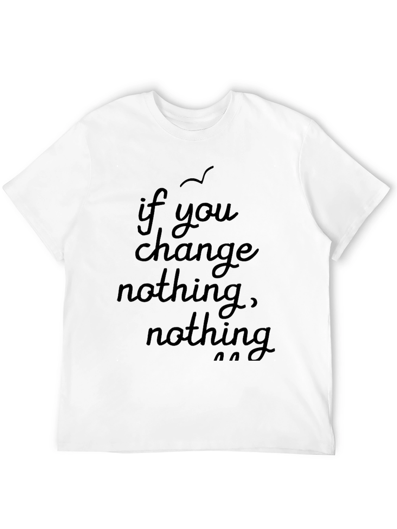 Motivational Black T-Shirt - If You Change Nothing