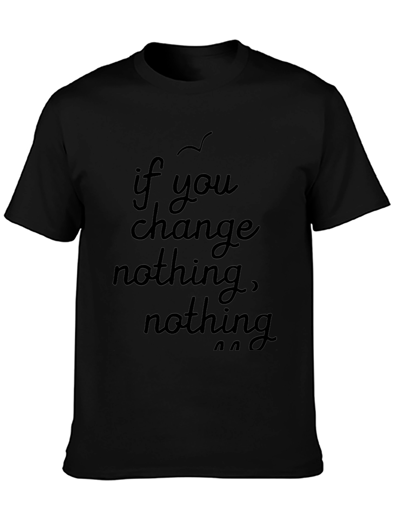 Motivational Black T-Shirt - If You Change Nothing