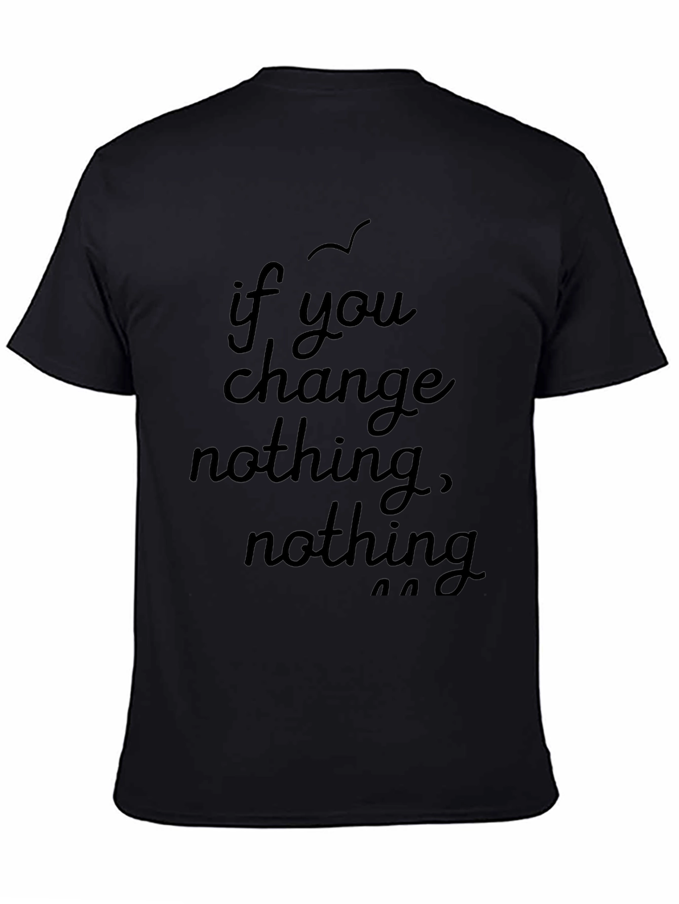 Motivational Black T-Shirt - If You Change Nothing