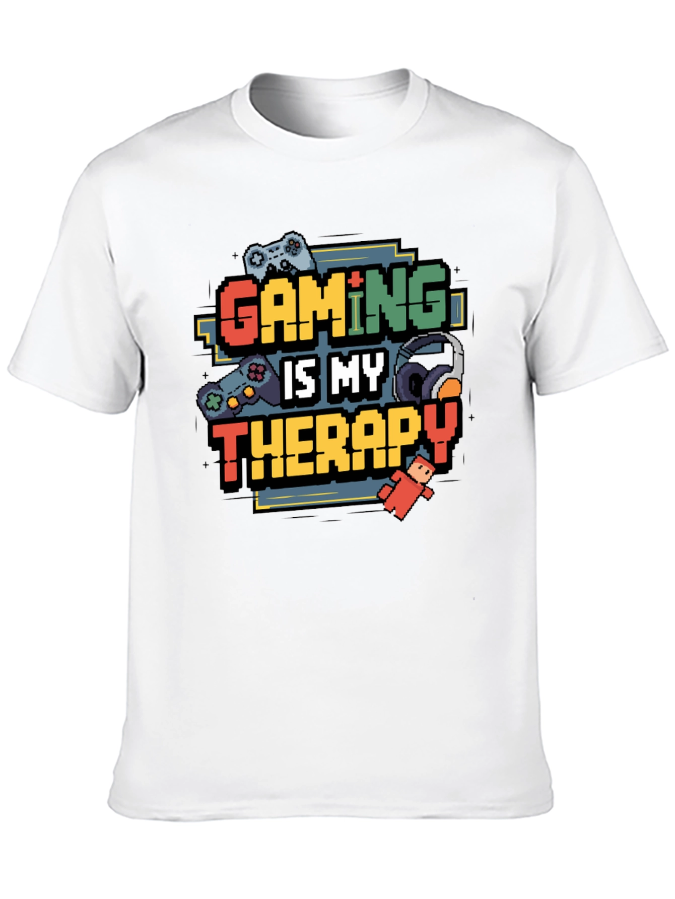 Gaming is My Therapy Black T-Shirt