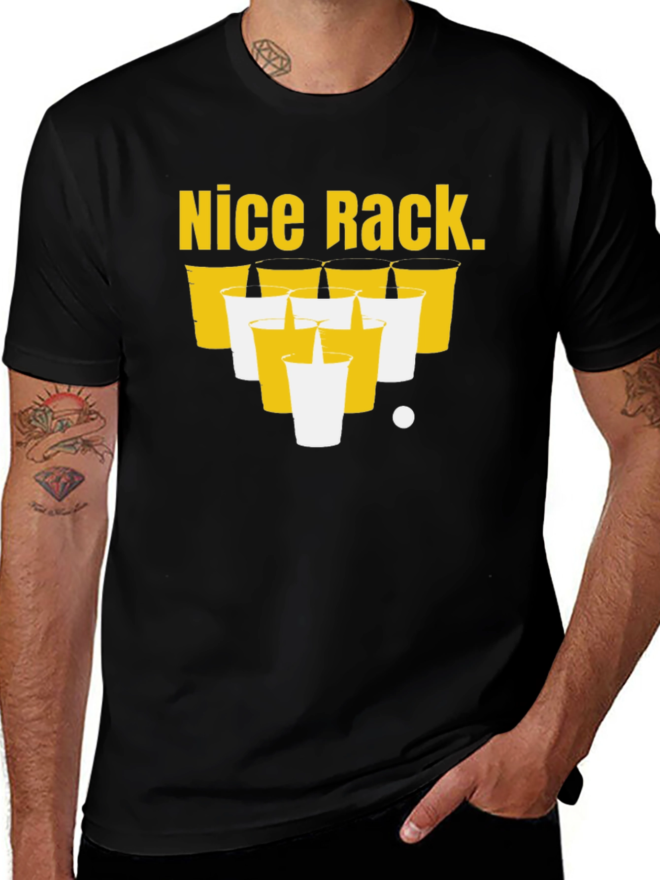 Nice Rack Beer Pong T-Shirt Funny Party Tee