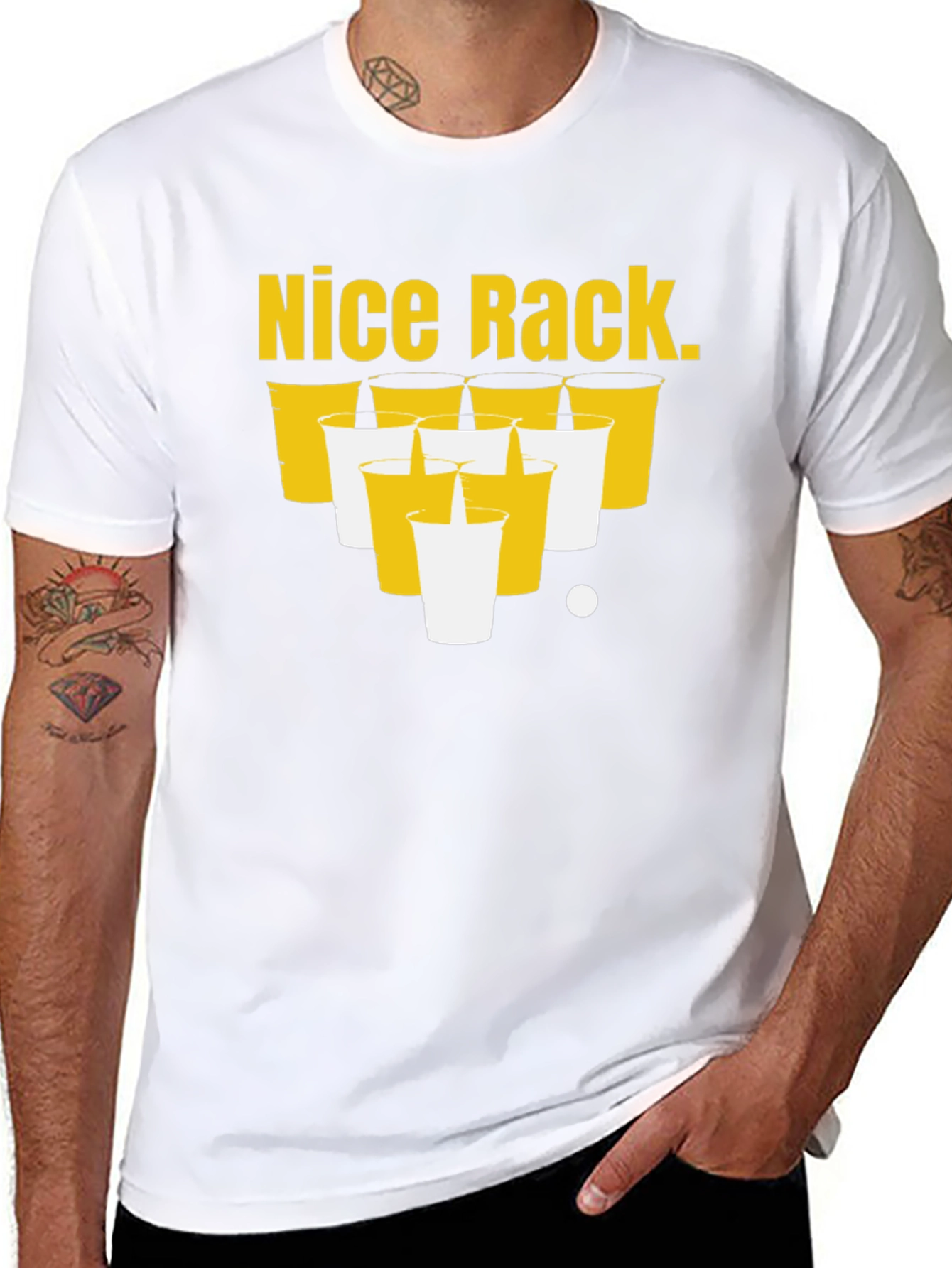 Nice Rack Beer Pong T-Shirt Funny Party Tee