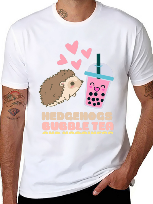 Hedgehogs Bubble Tea and Happiness T-Shirt