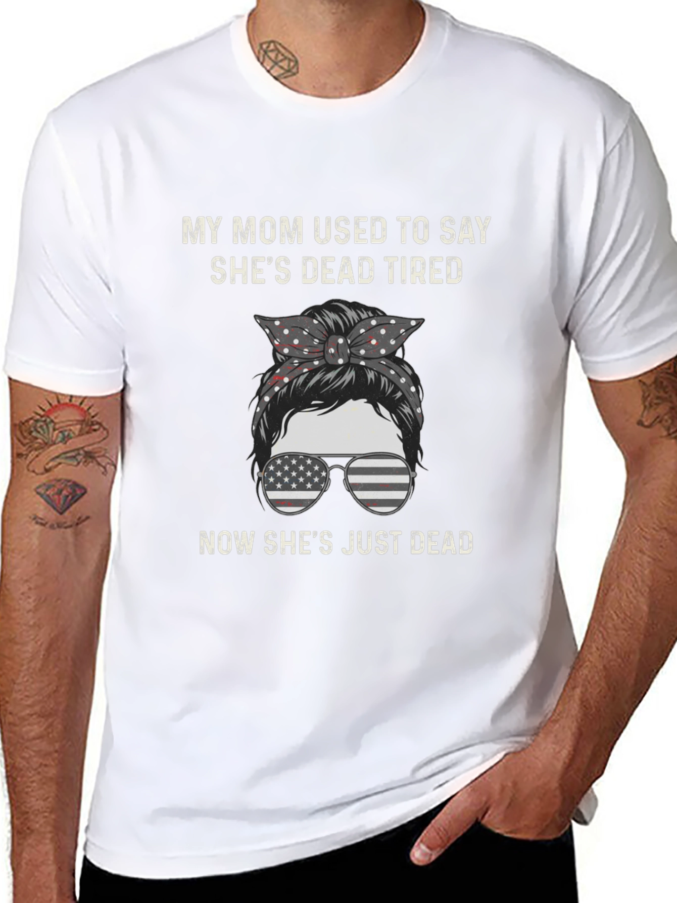 Dead Tired Mom T-Shirt - Funny Graphic Tee