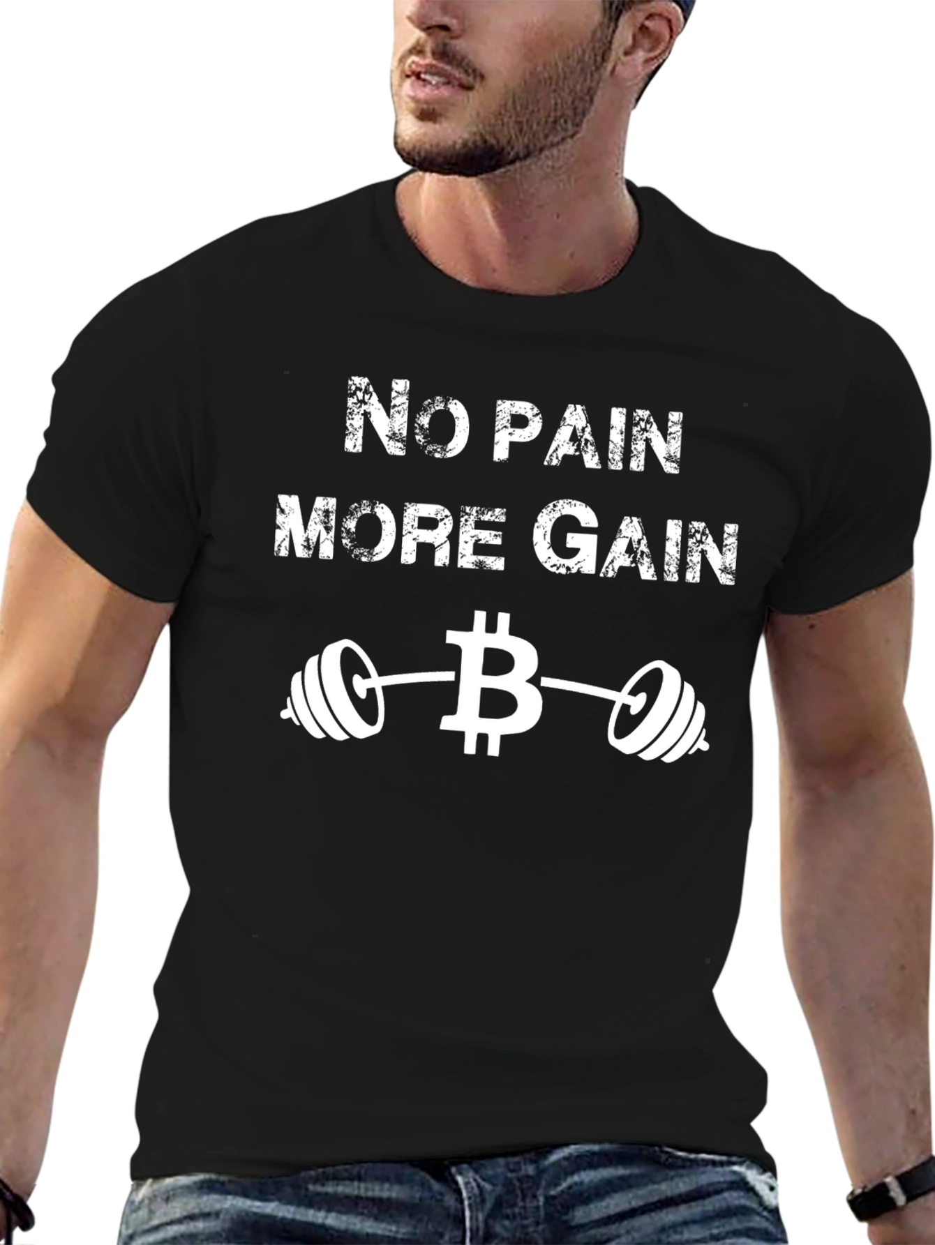 No Pain More Gain Bitcoin Gym T-Shirt