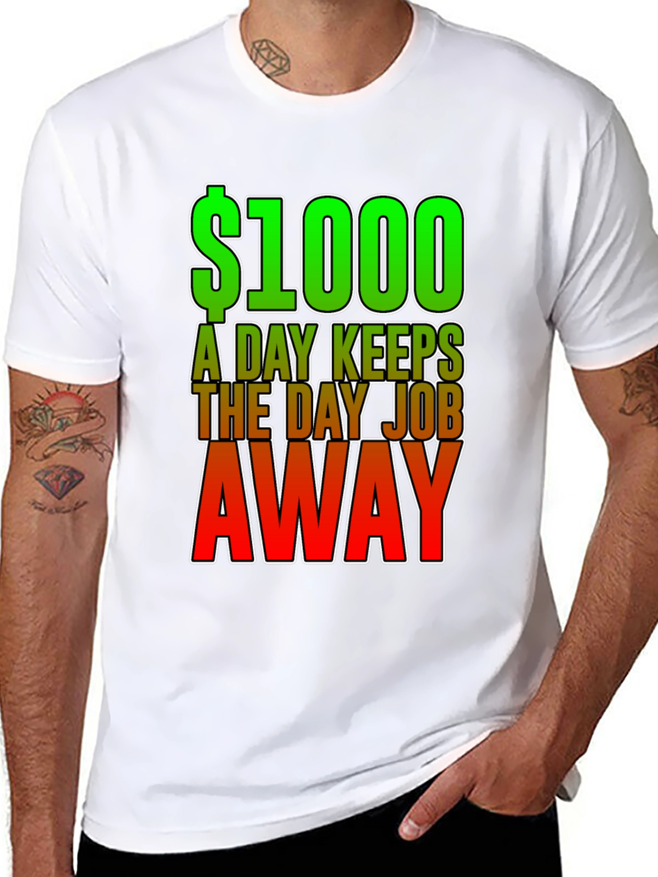 $1000 A Day Funny Graphic T-Shirt - Black