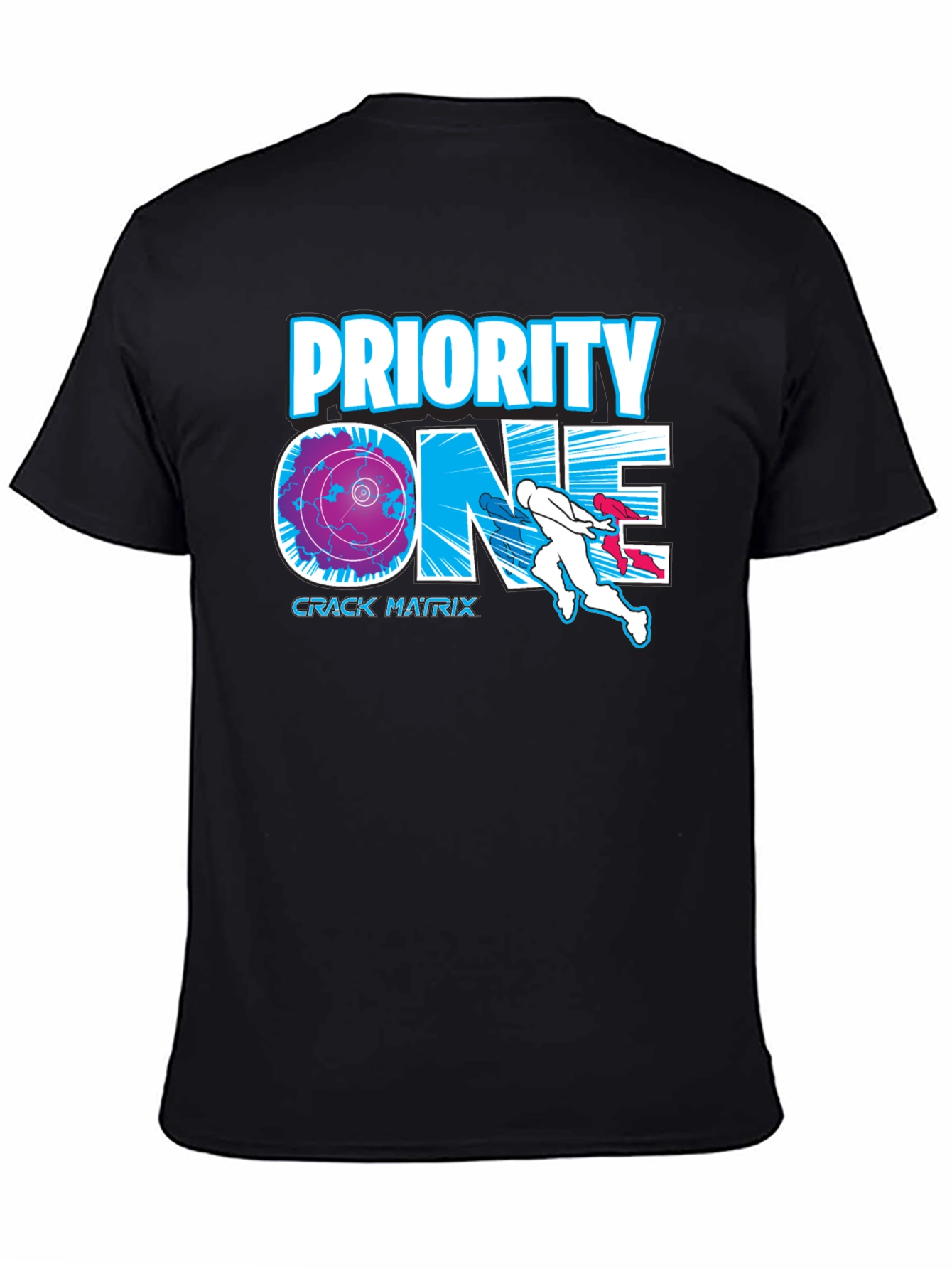 Priority One Crack Matrix Black Graphic Tee