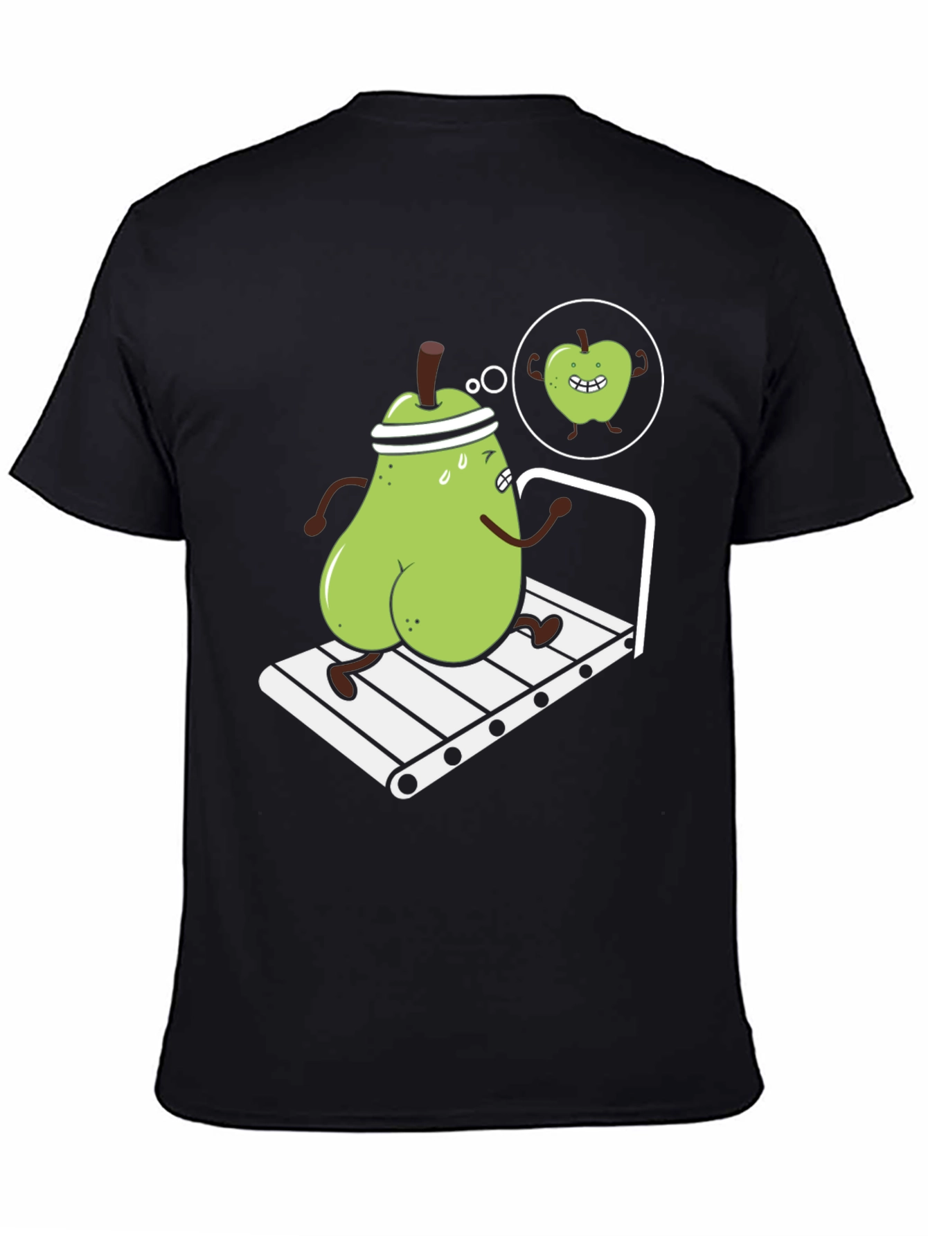 Funny Pear on Treadmill Graphic T-Shirt
