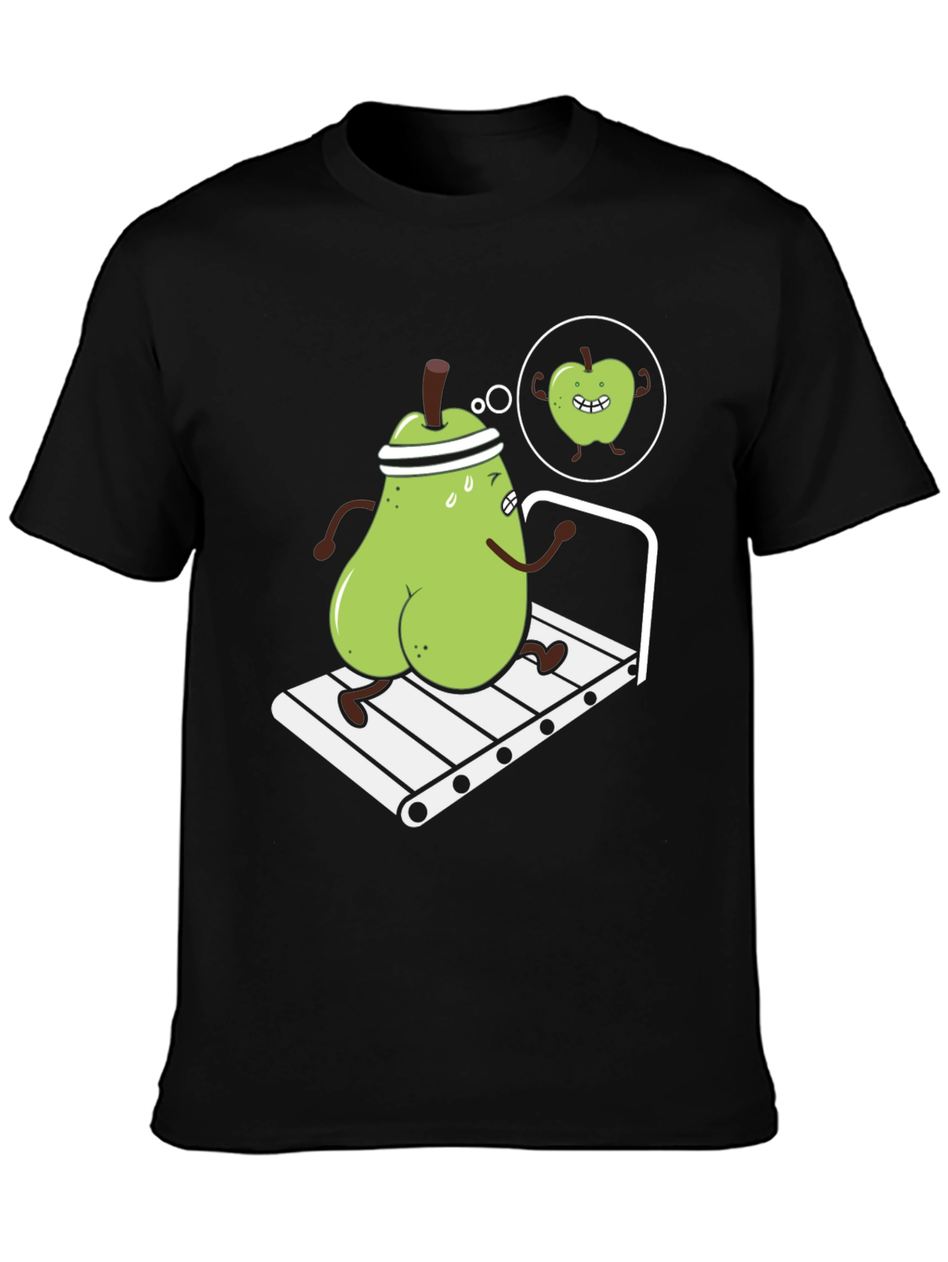 Funny Pear on Treadmill Graphic T-Shirt