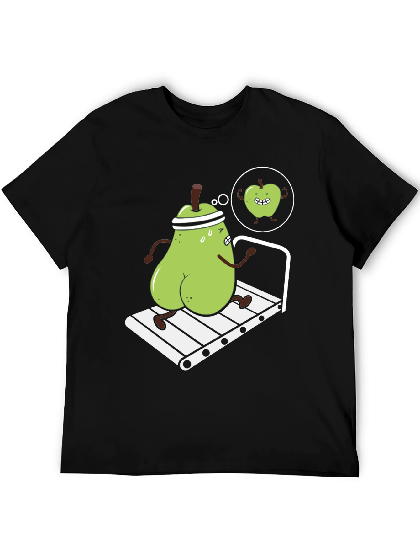 Funny Pear on Treadmill Graphic T-Shirt