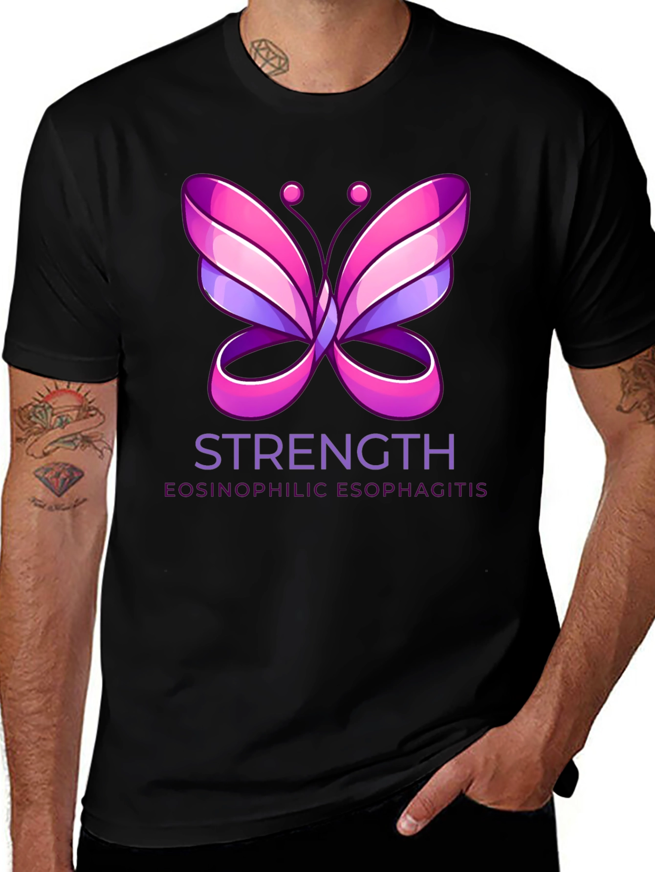 Eosinophilic Esophagitis Strength Butterfly T-Shirt