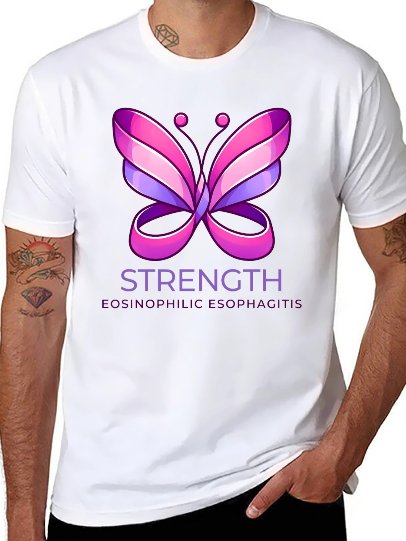 Eosinophilic Esophagitis Strength Butterfly T-Shirt
