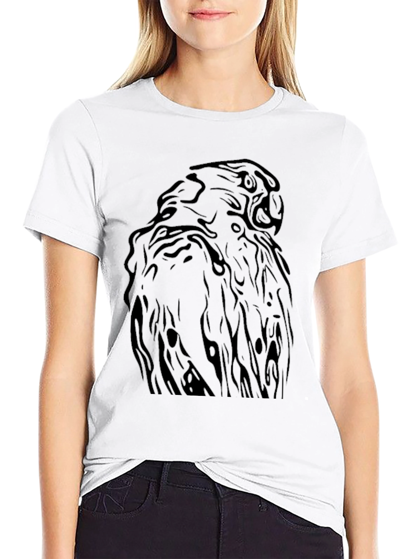Mens Black T-Shirt with Eagle Graphic