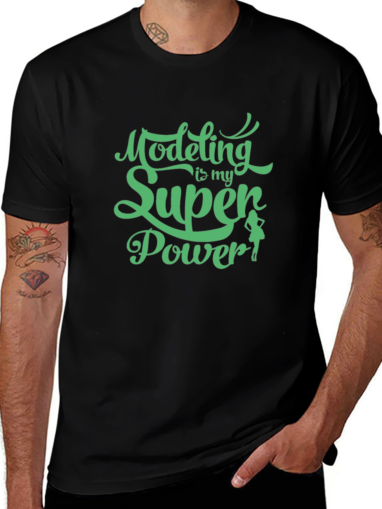 Modeling is My Super Power Tee - Black