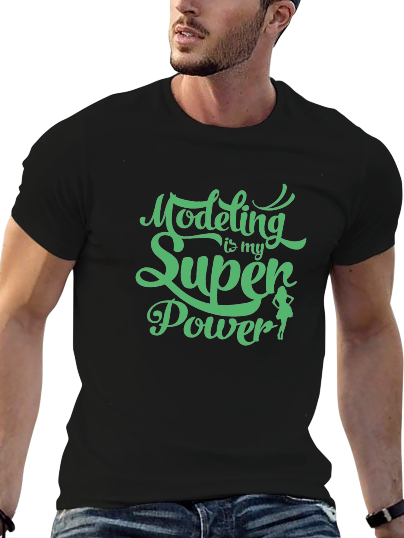 Modeling is My Super Power Tee - Black
