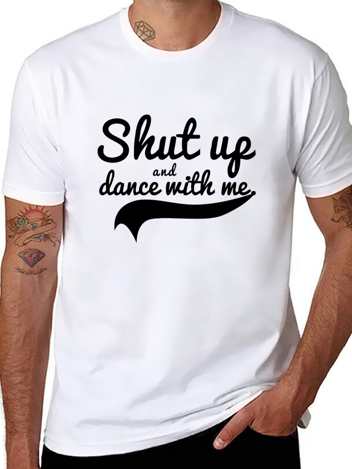 Shut Up and Dance with Me Black Graphic T-Shirt