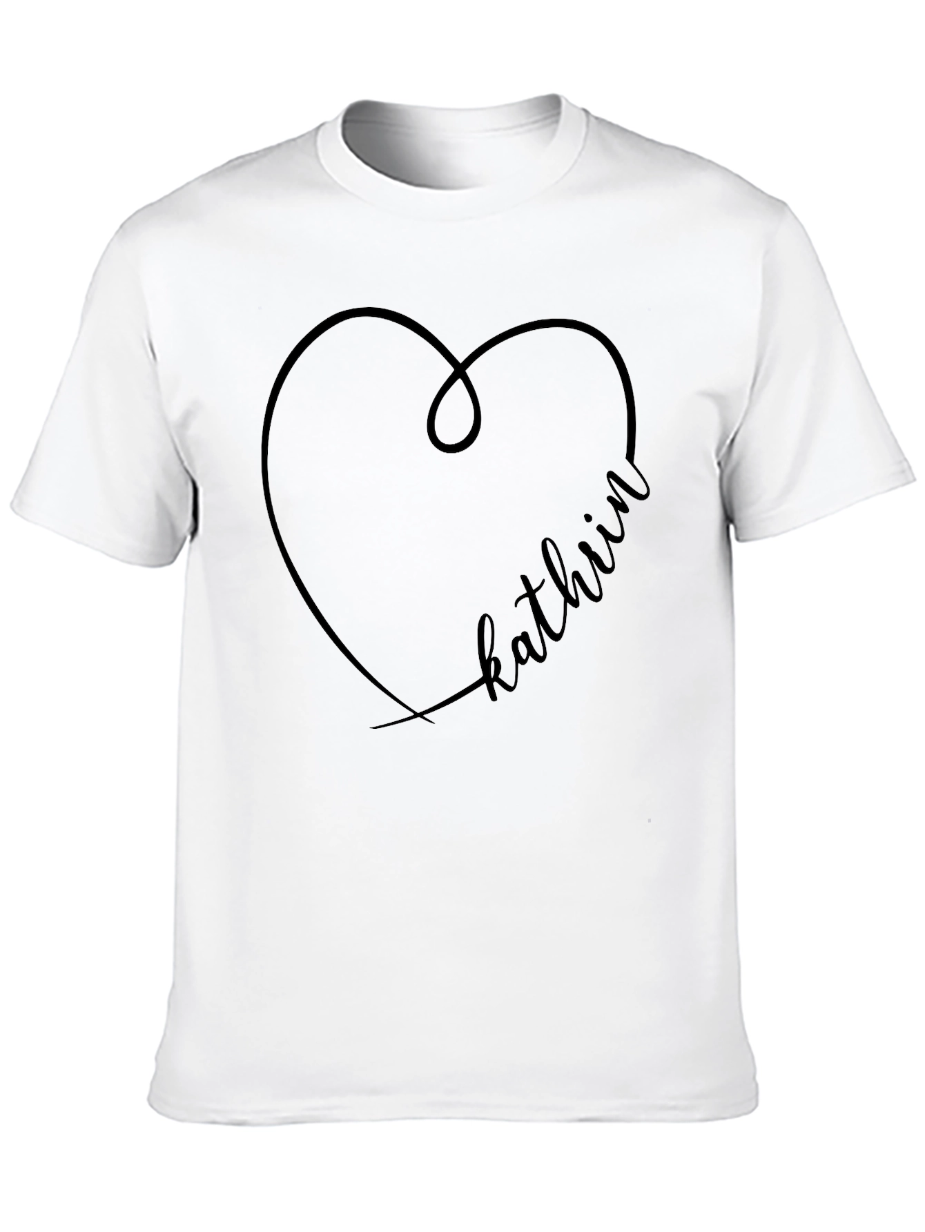Kathiin Heart Graphic Black T-Shirt