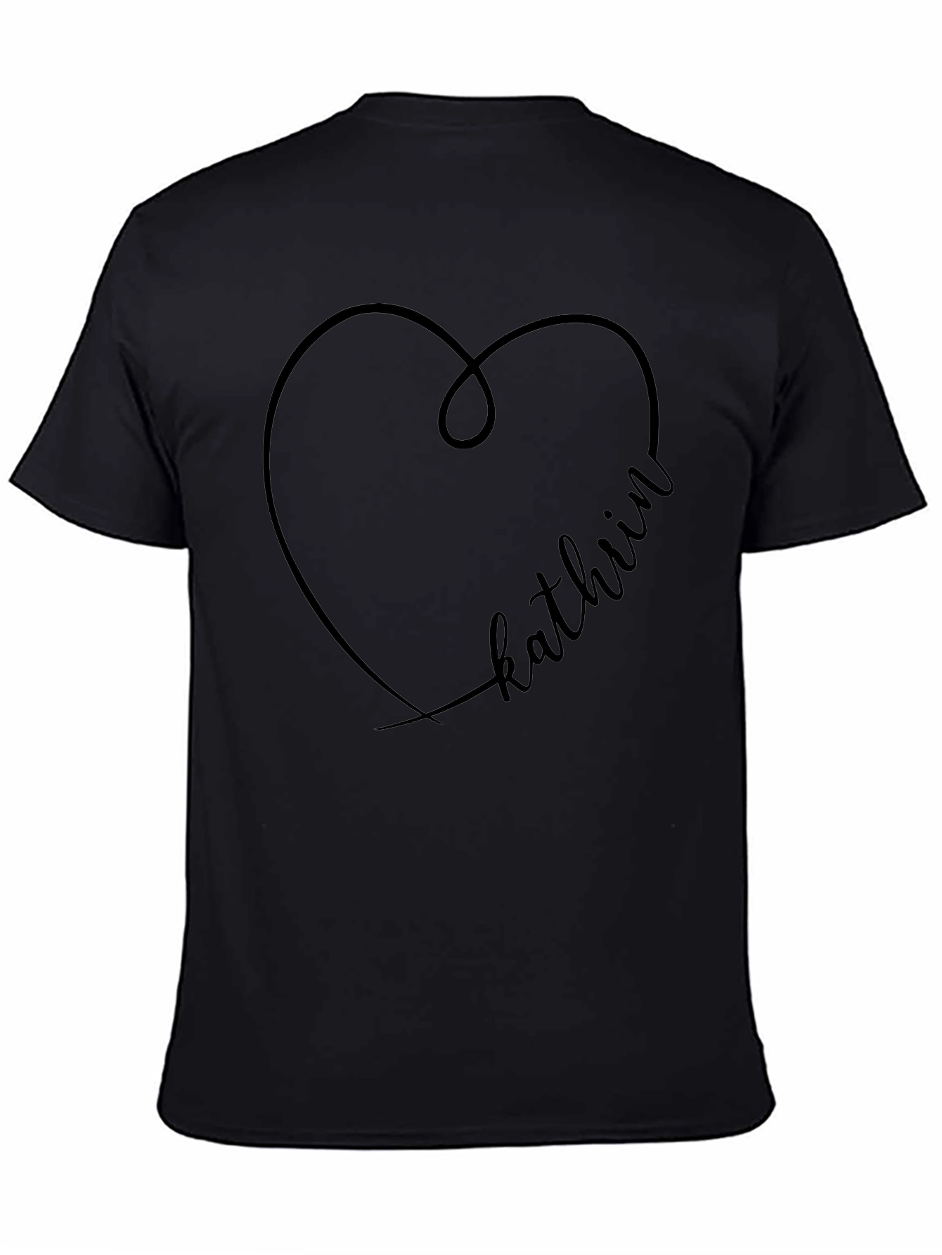 Kathiin Heart Graphic Black T-Shirt