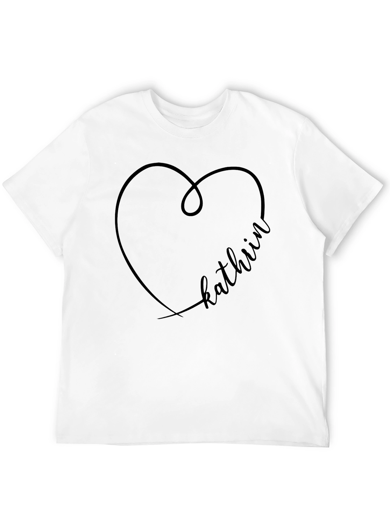 Kathiin Heart Graphic Black T-Shirt