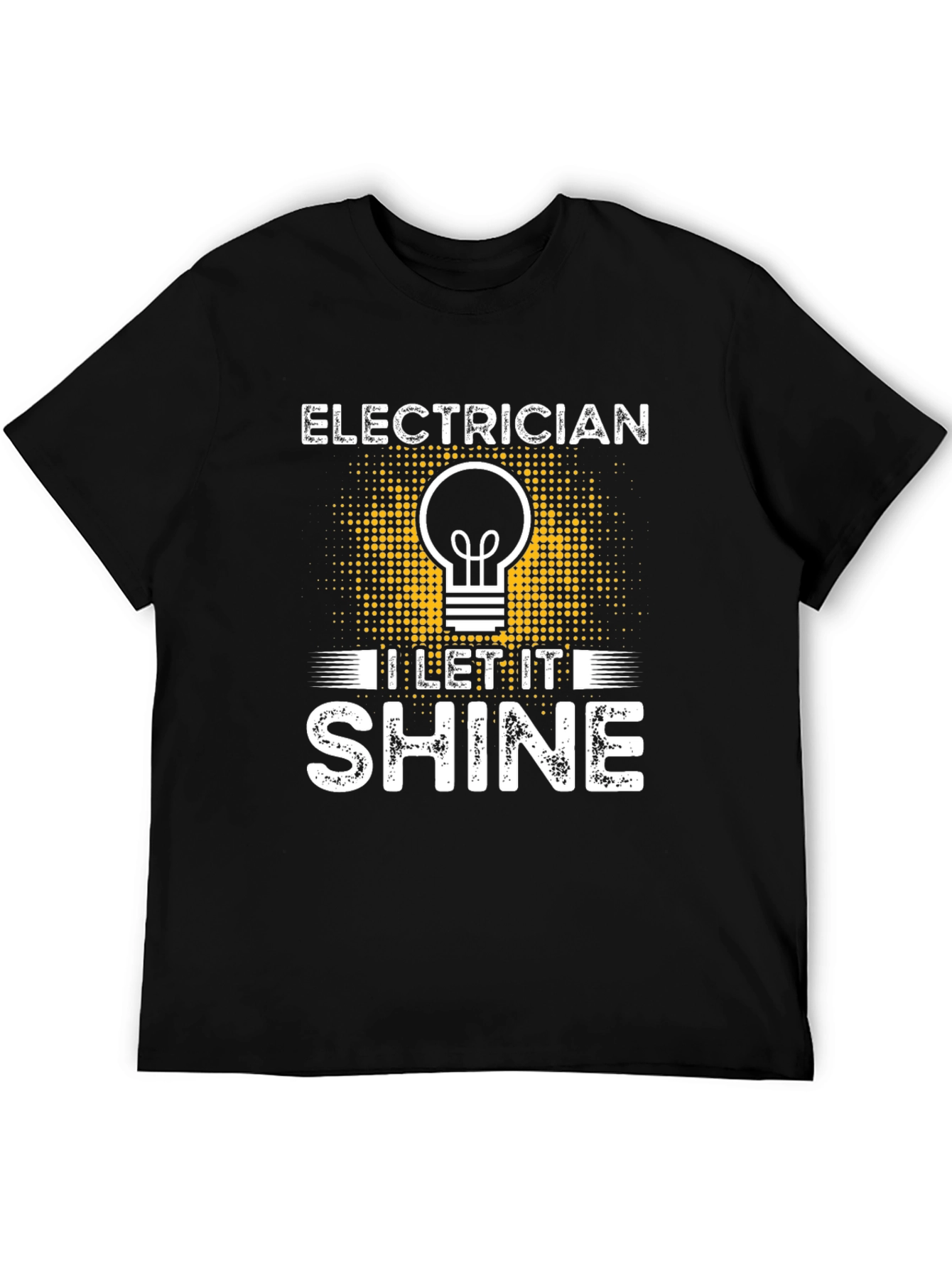 Electrician I Let It Shine Black T-Shirt