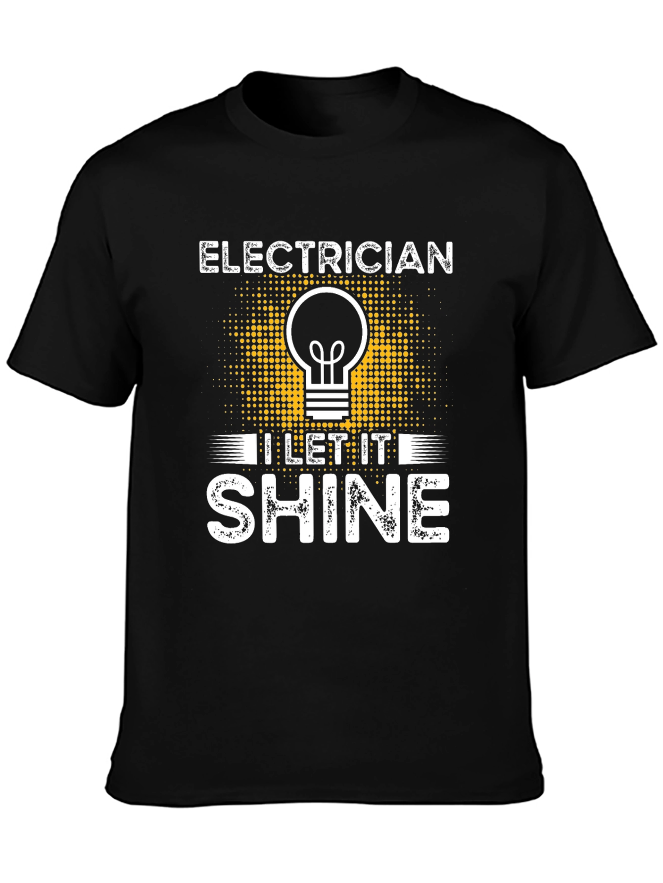 Electrician I Let It Shine Black T-Shirt