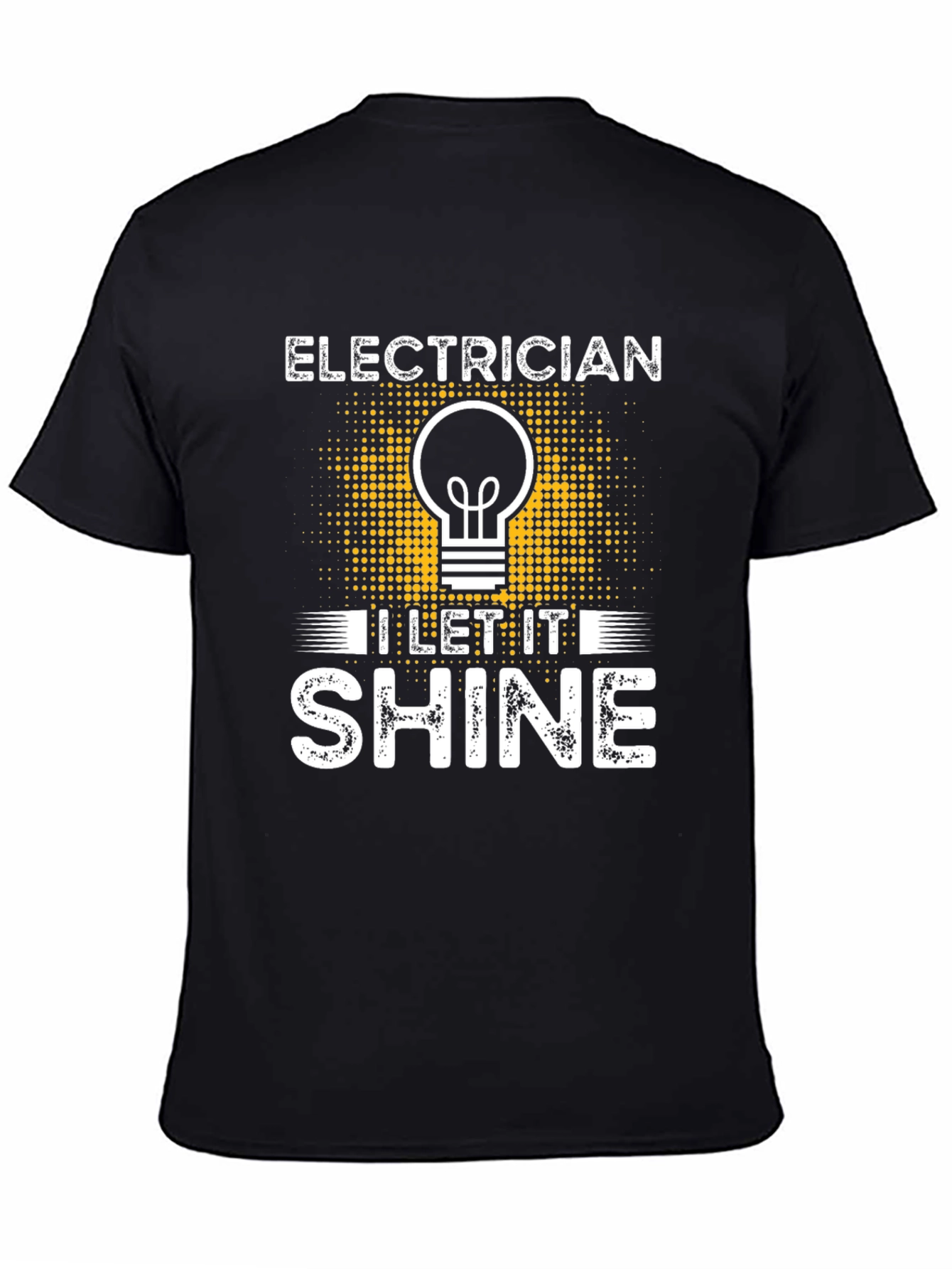 Electrician I Let It Shine Black T-Shirt