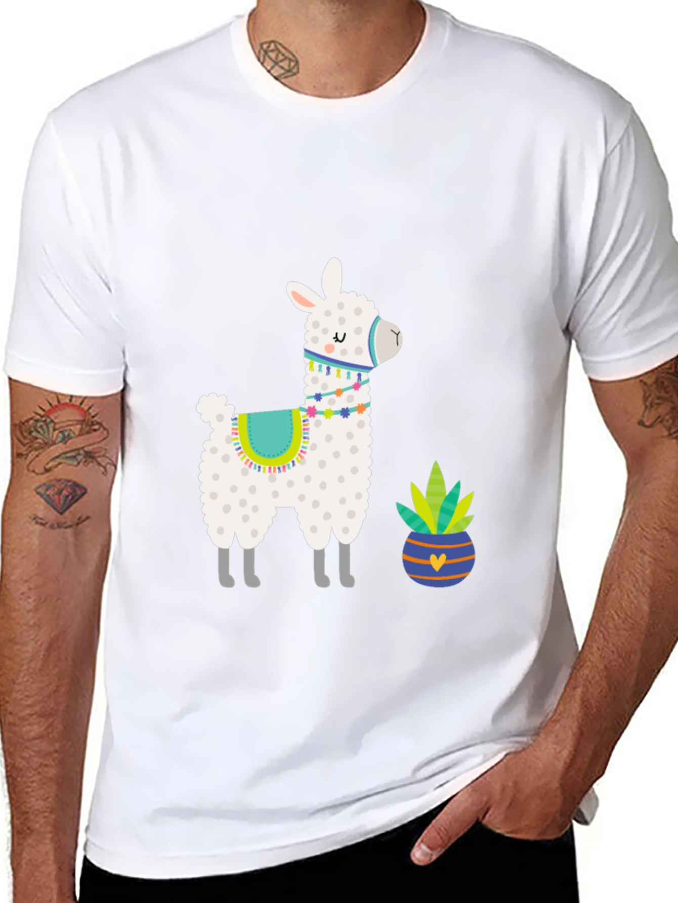 Llama & Cactus Graphic Tee - Stylish Comfort