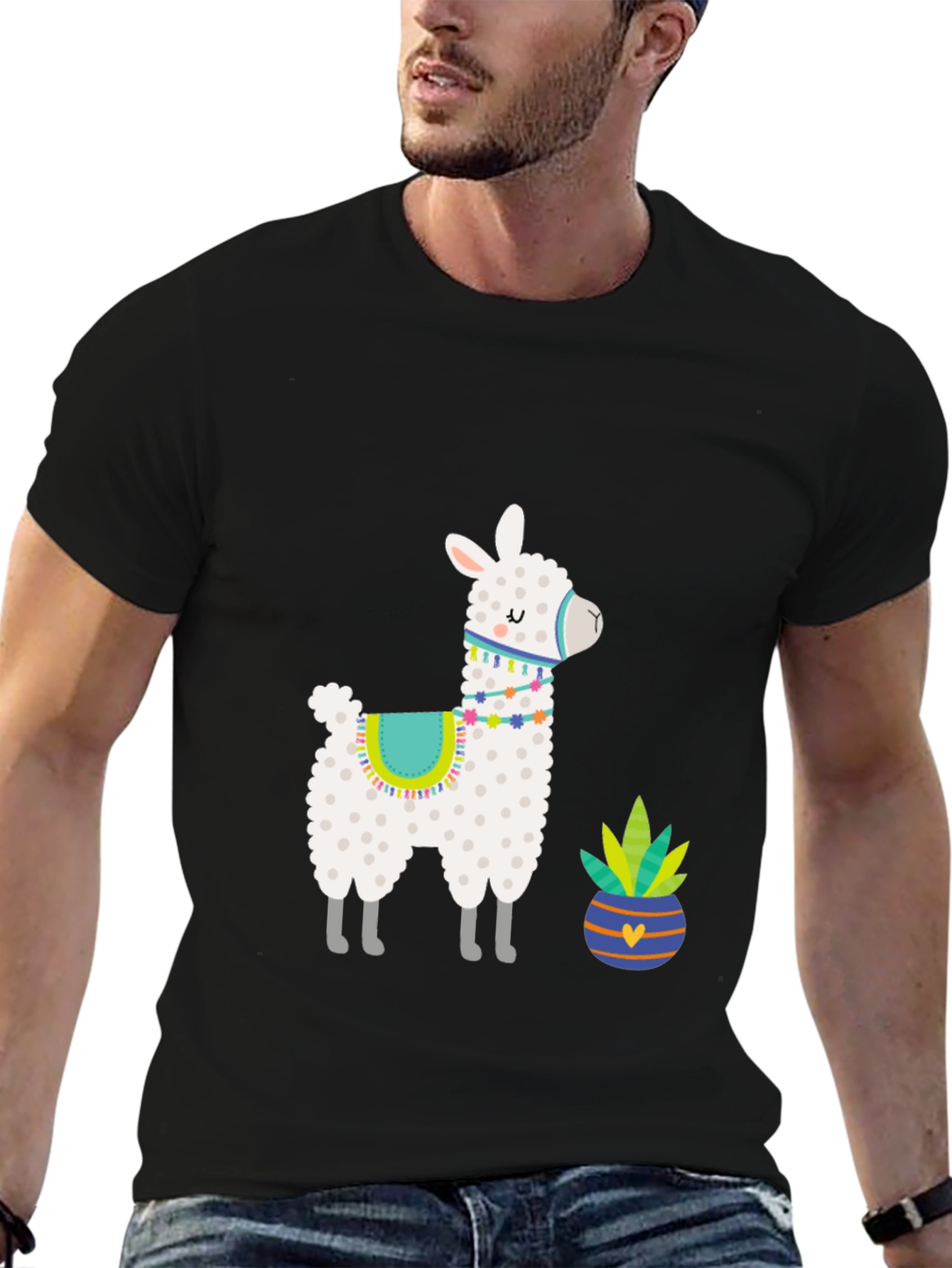 Llama & Cactus Graphic Tee - Stylish Comfort