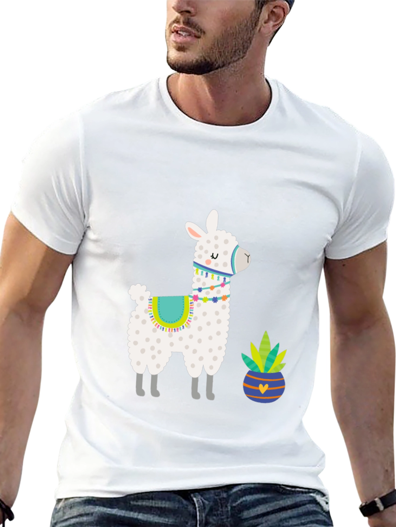 Llama & Cactus Graphic Tee - Stylish Comfort