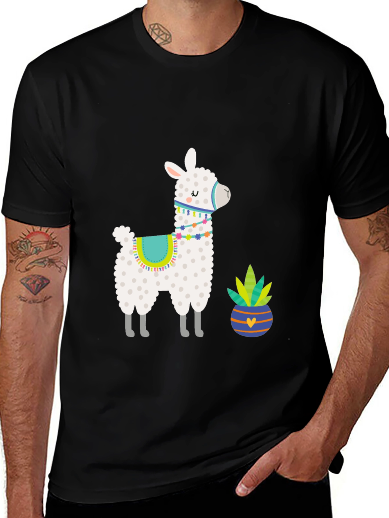 Llama & Cactus Graphic Tee - Stylish Comfort