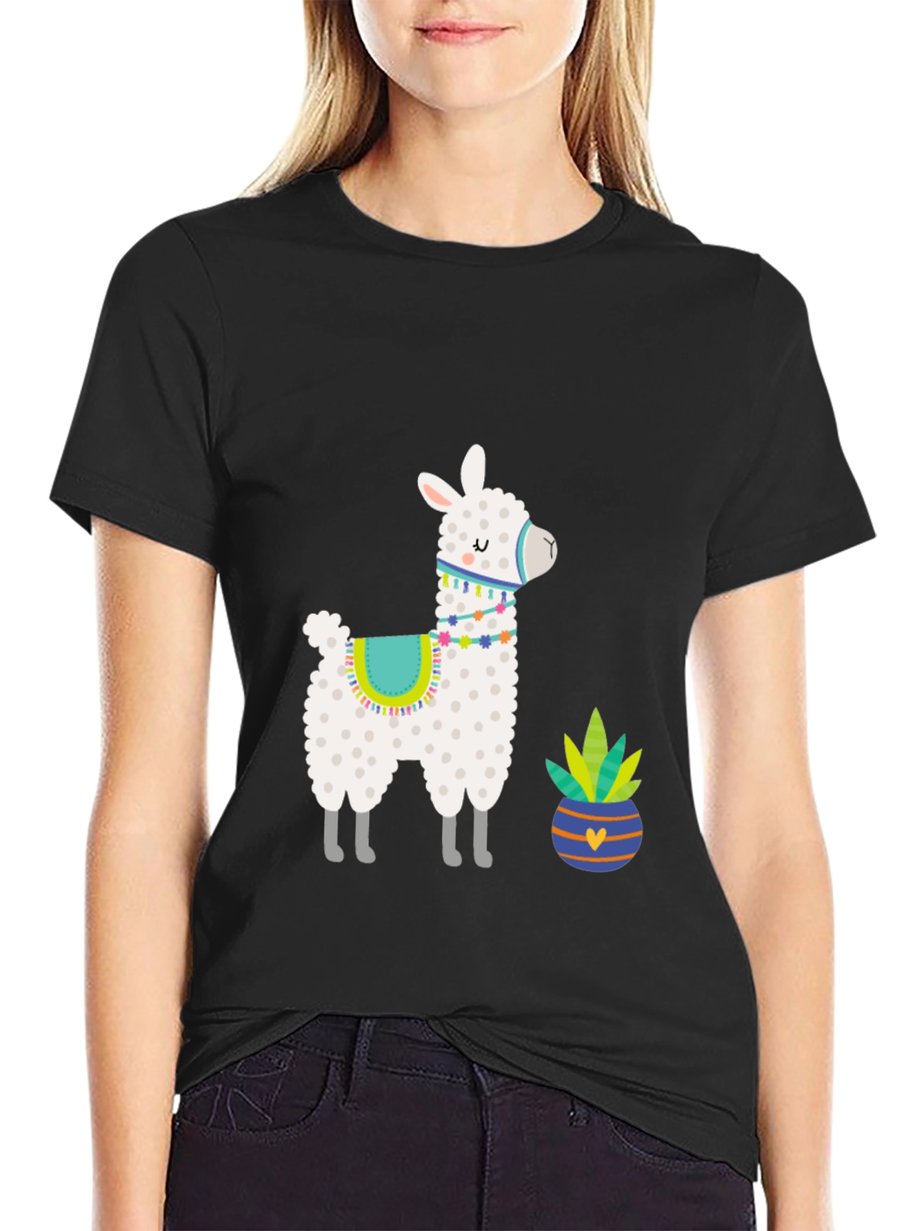 Llama & Cactus Graphic Tee - Stylish Comfort