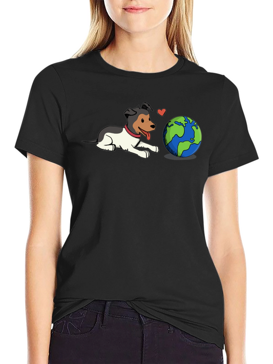 Dog Loves Earth Graphic T-Shirt