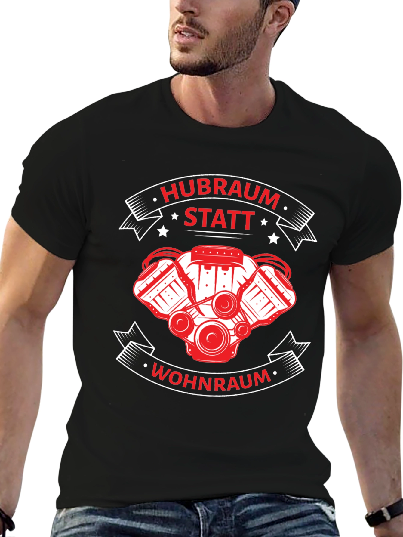 Hubraum Statt Wohnraum Black T-Shirt