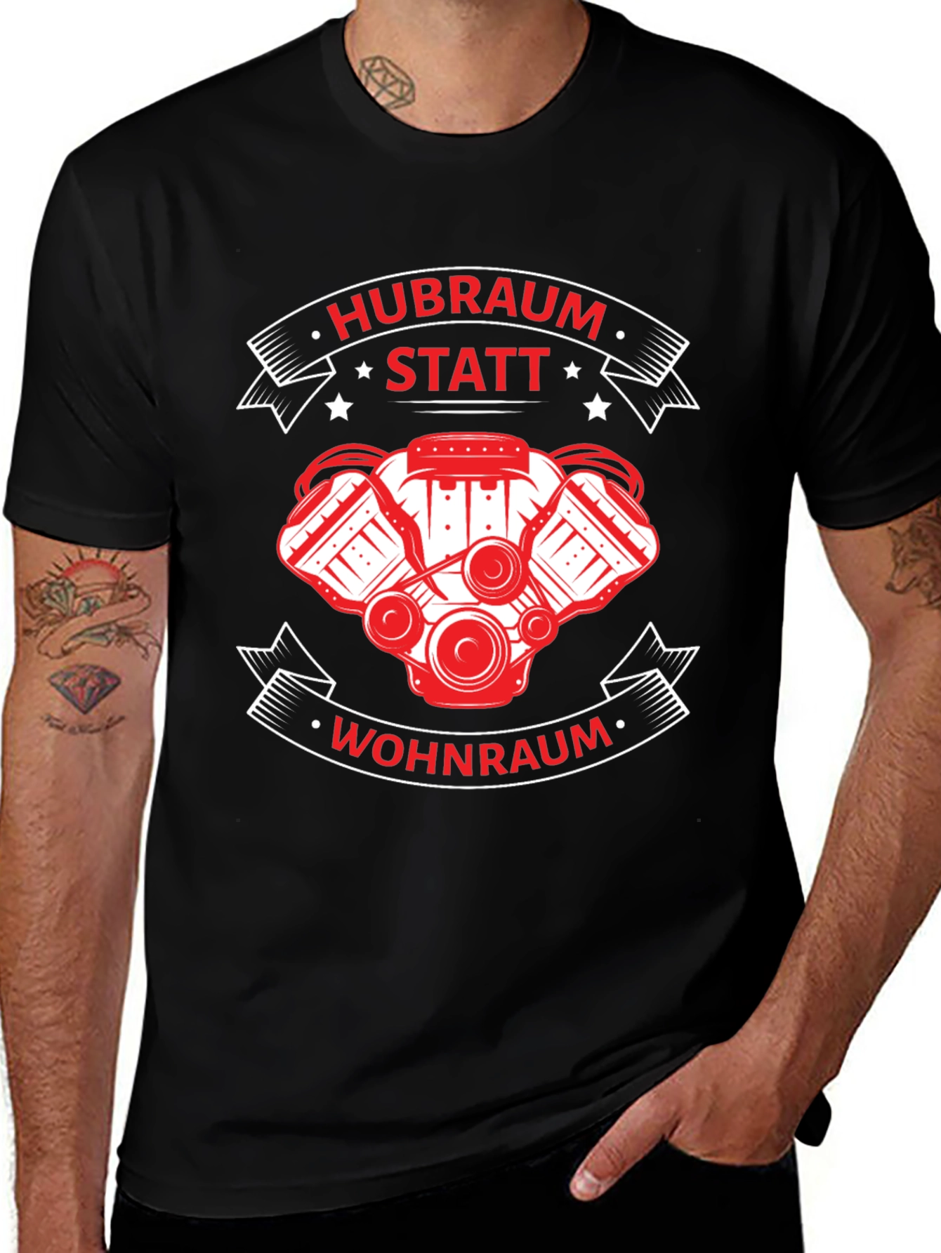 Hubraum Statt Wohnraum Black T-Shirt