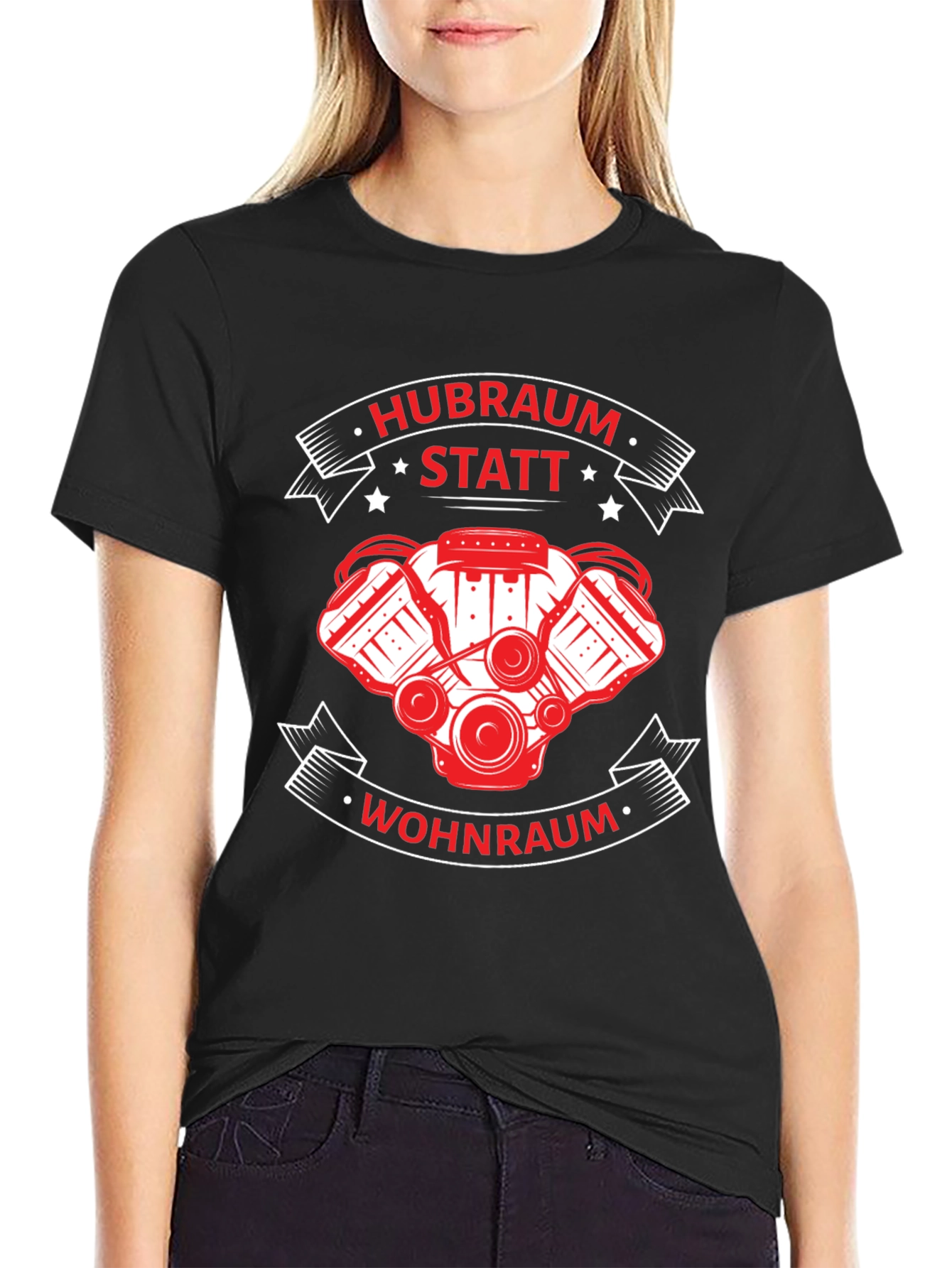 Hubraum Statt Wohnraum Black T-Shirt