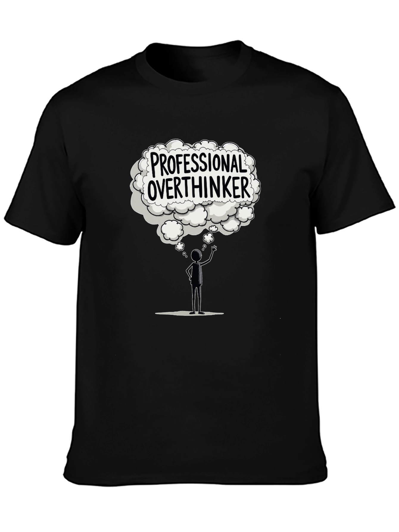 Professional Overthinker Black T-Shirt