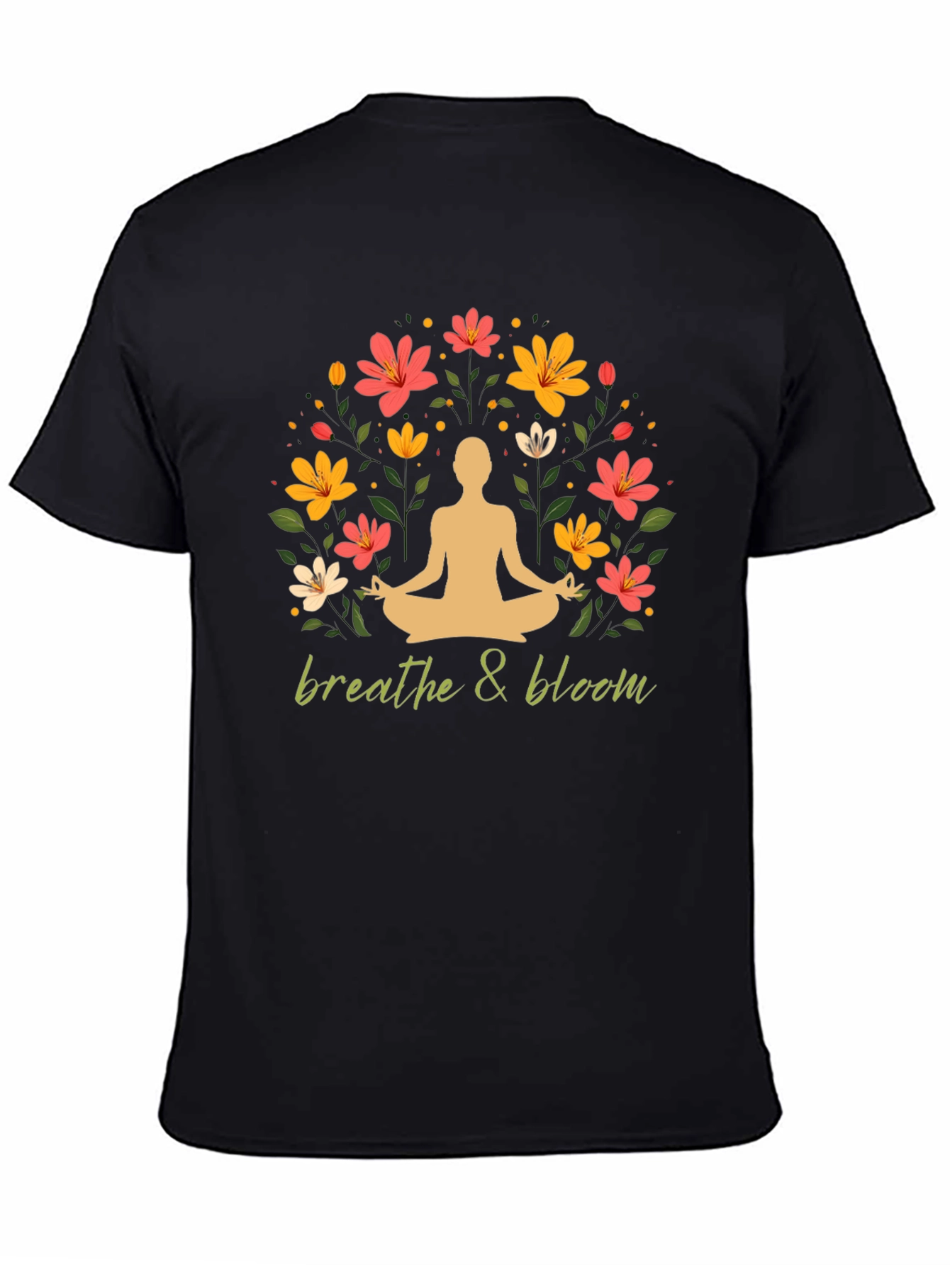 Breathe & Bloom Graphic Tee - Yoga Meditation