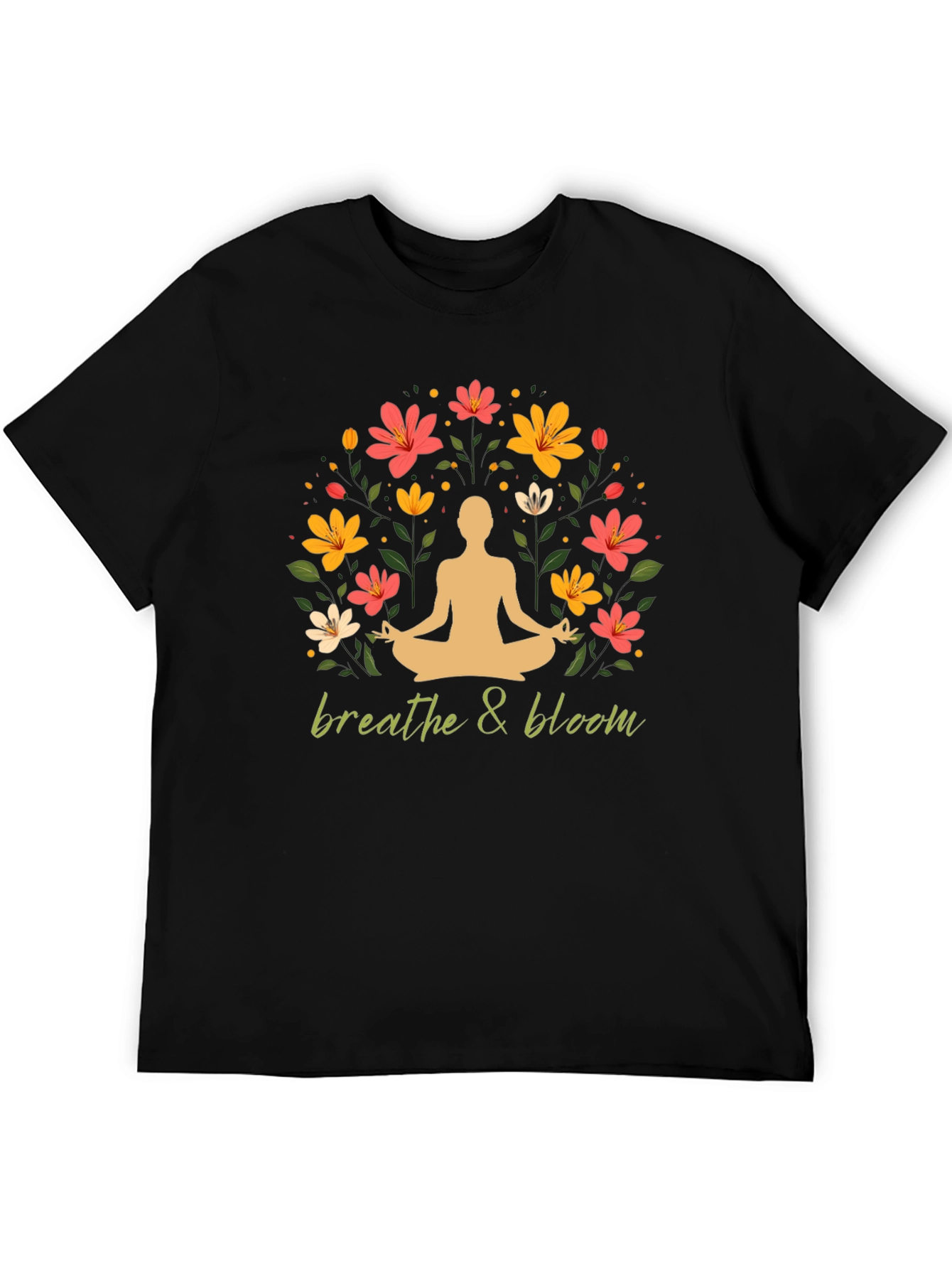 Breathe & Bloom Graphic Tee - Yoga Meditation