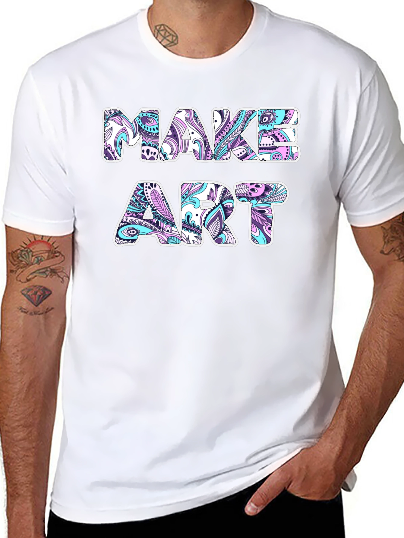 Make Art Graphic Tee - Black Cotton T-Shirt