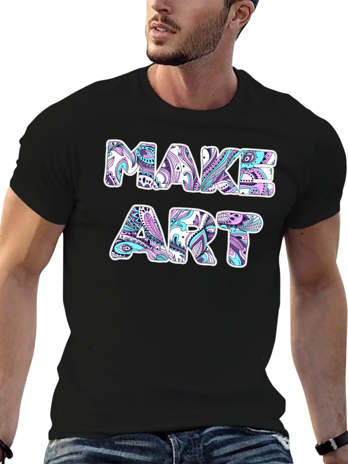 Make Art Graphic Tee - Black Cotton T-Shirt