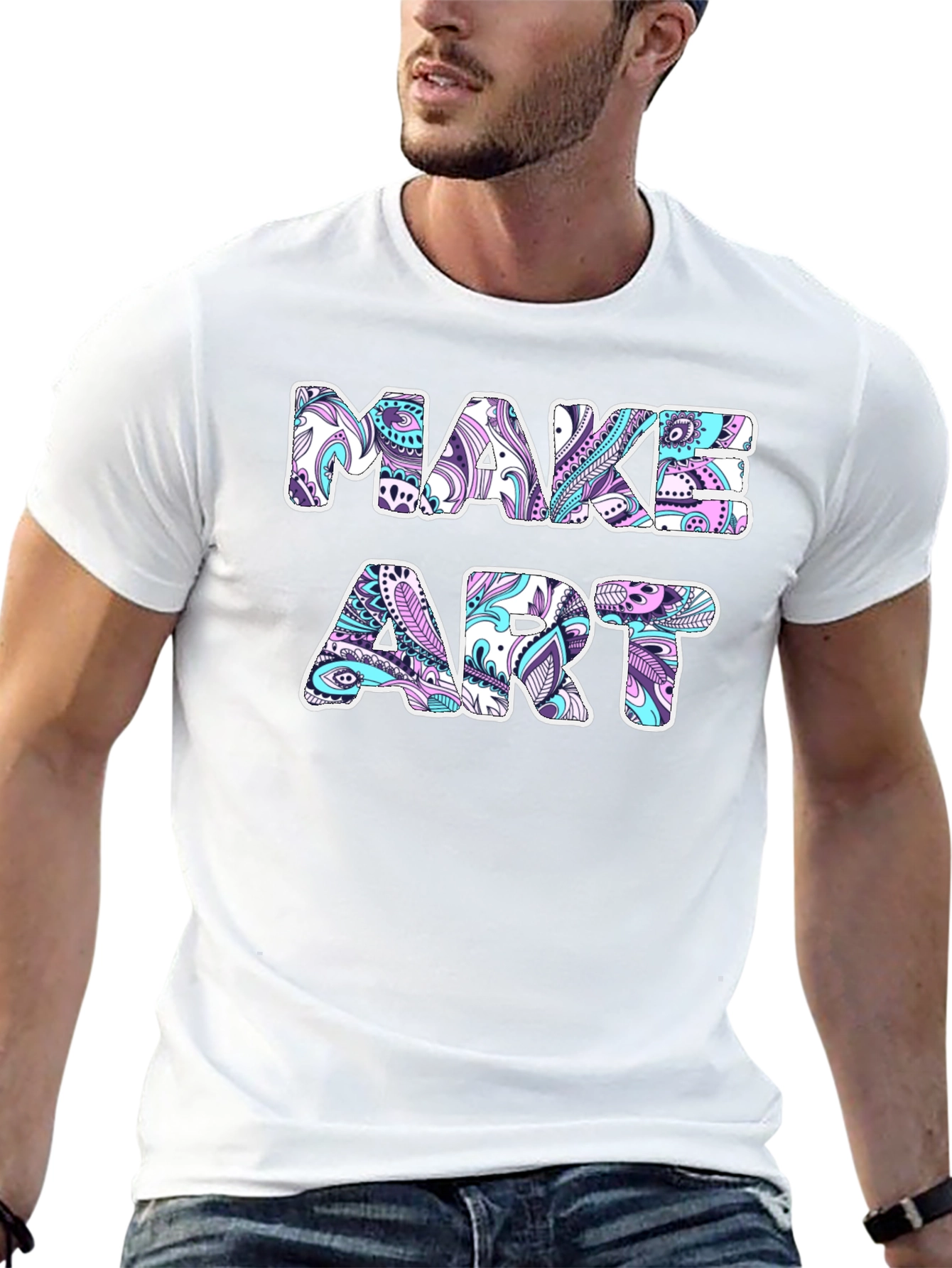 Make Art Graphic Tee - Black Cotton T-Shirt