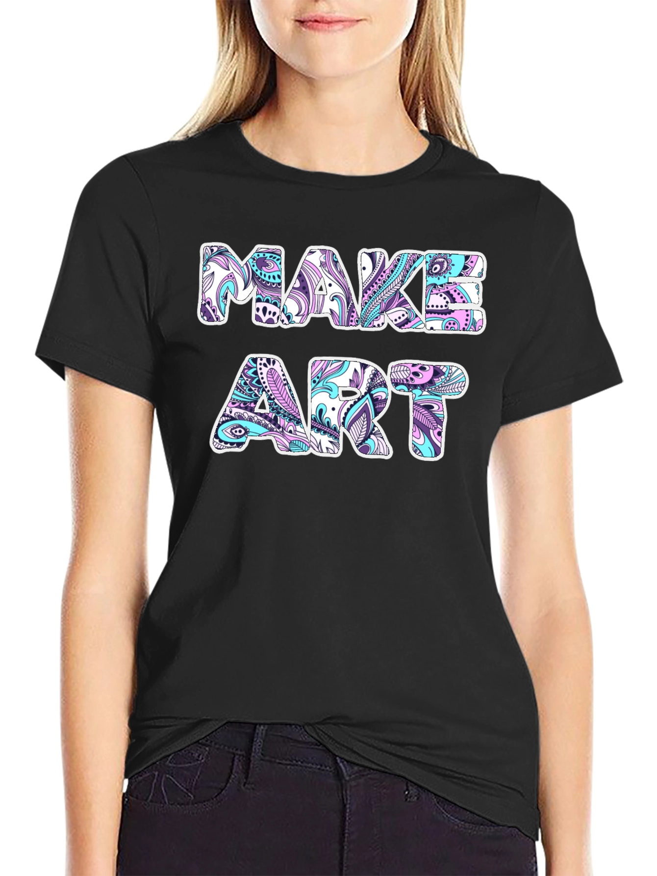 Make Art Graphic Tee - Black Cotton T-Shirt
