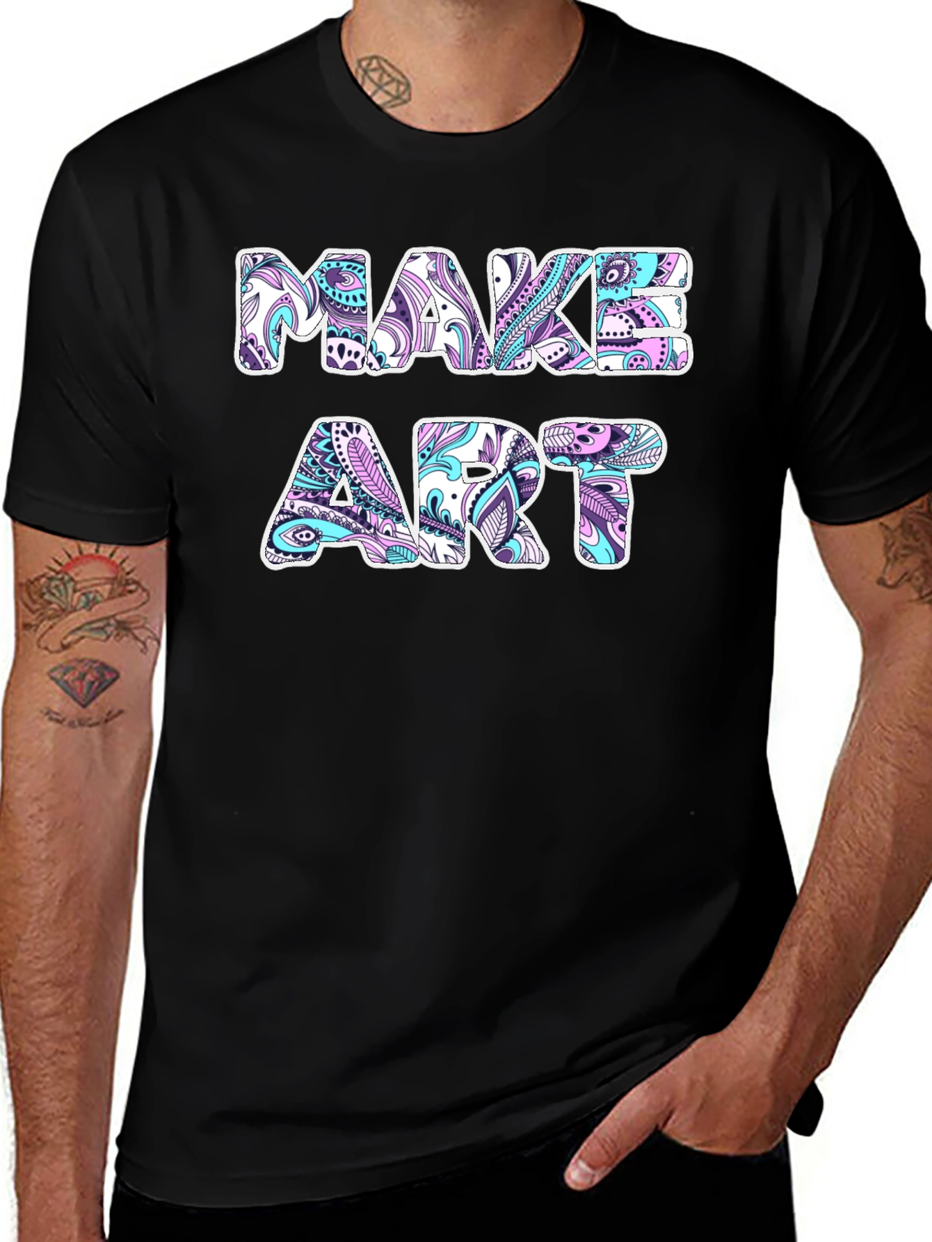 Make Art Graphic Tee - Black Cotton T-Shirt
