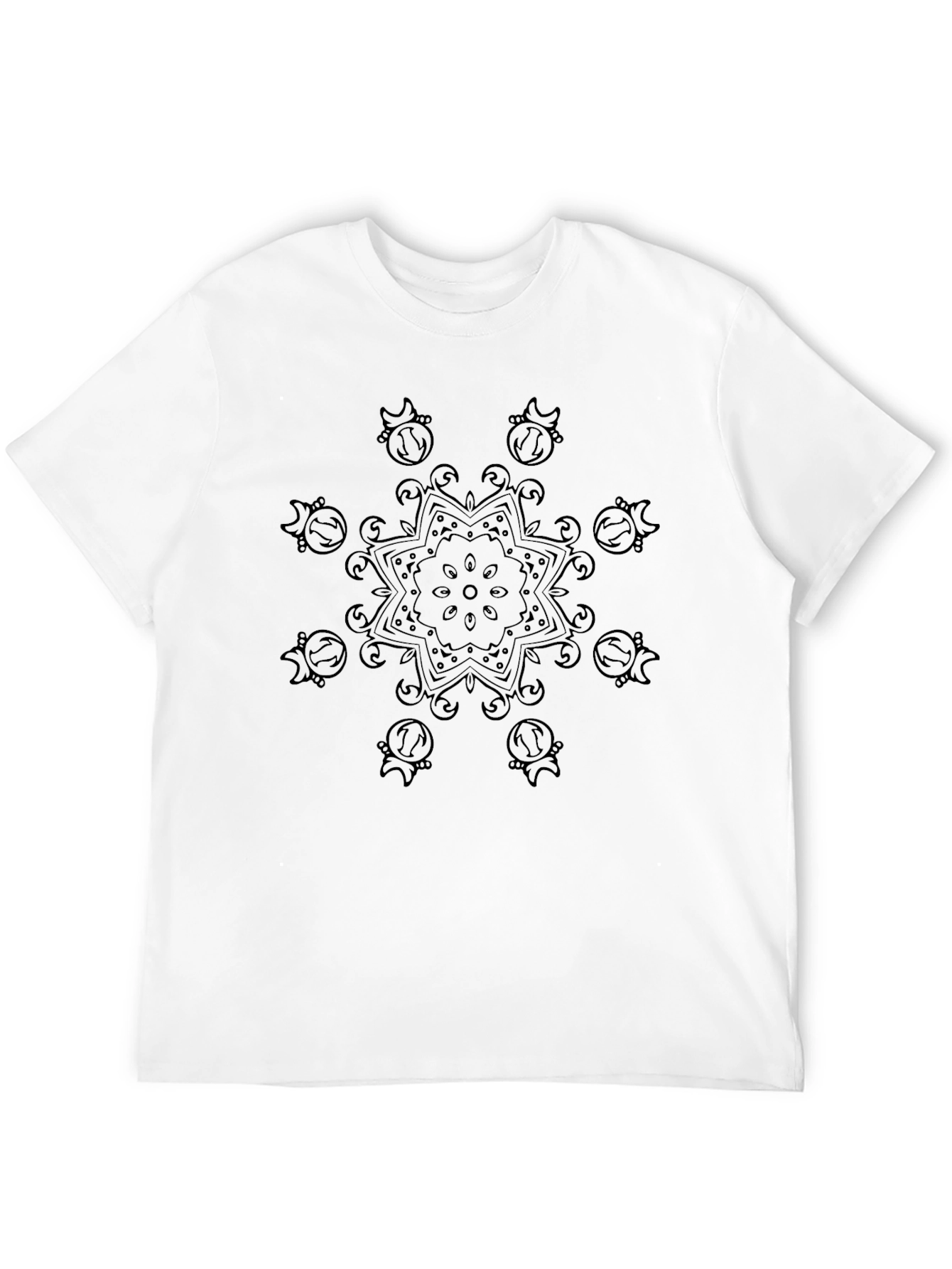 Black Mandala Graphic Print T-Shirt