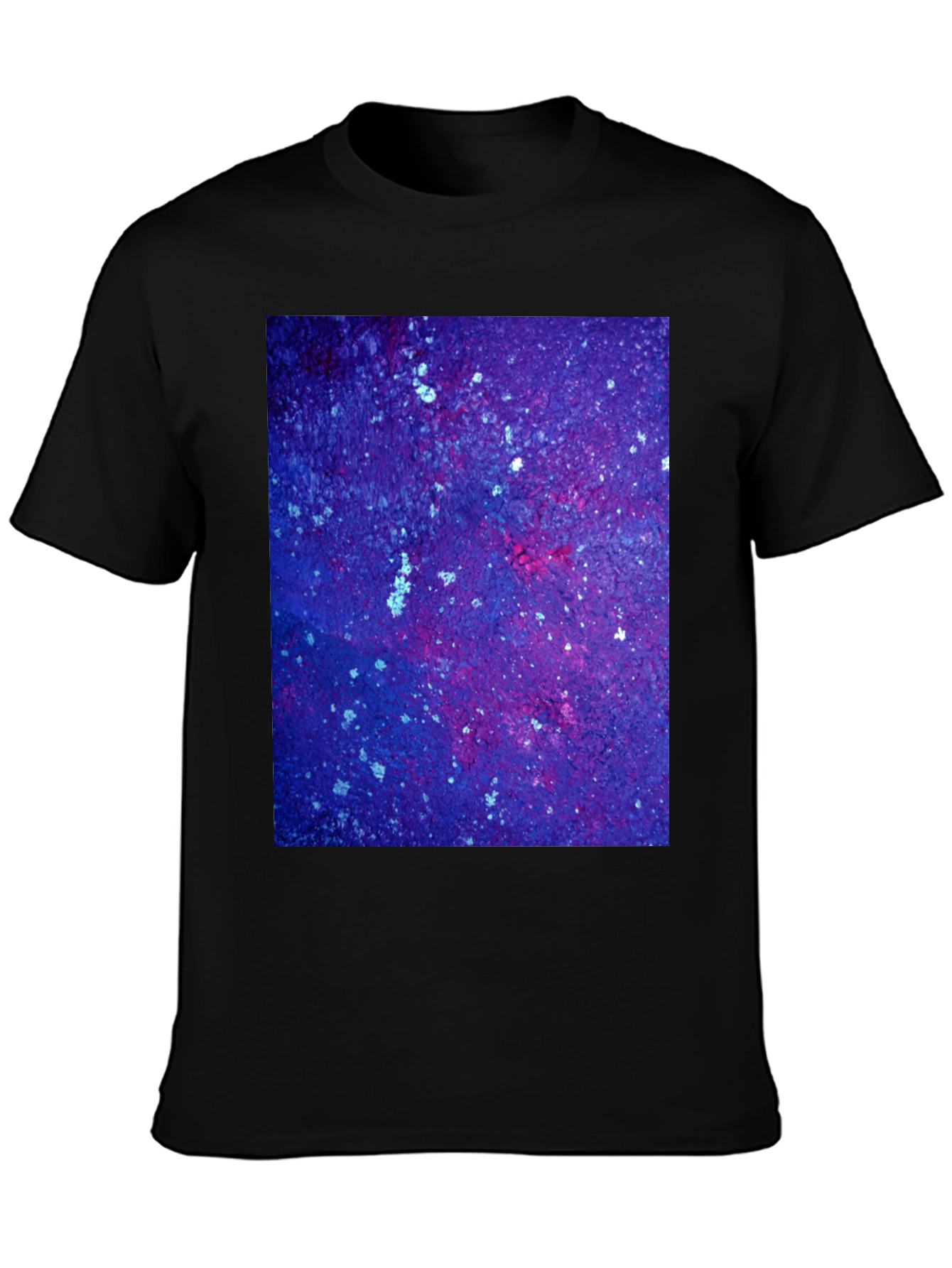 Cosmic Galaxy Print Black T-Shirt