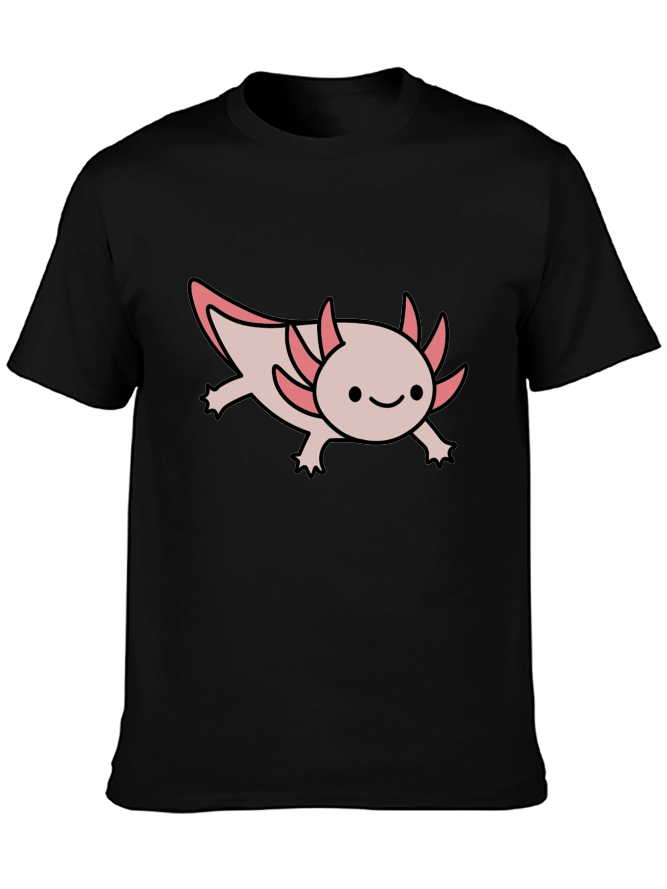 Axolotl Black T-Shirt - Cute Amphibian Tee