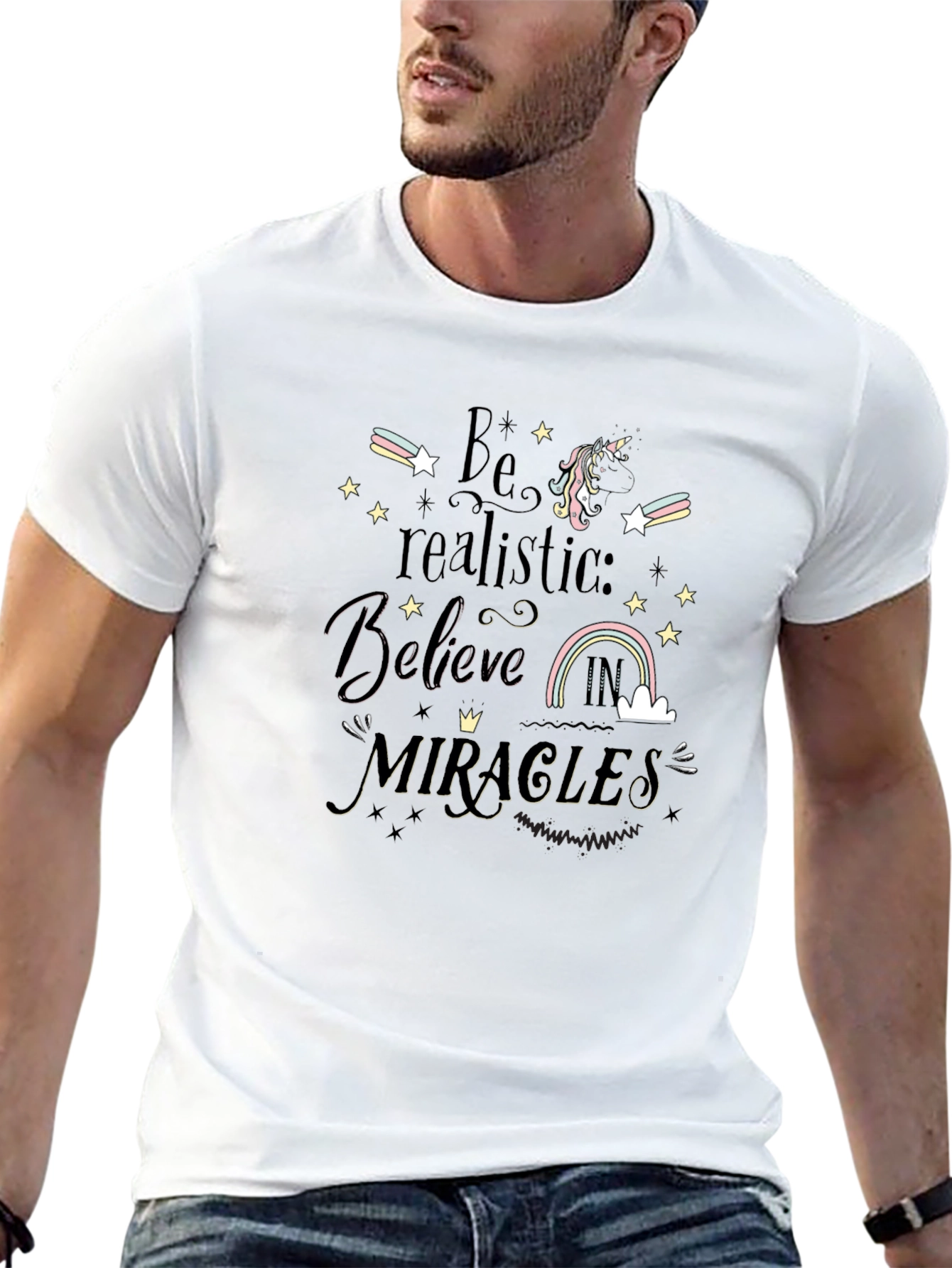 Believe in Miracles Black Graphic Tee