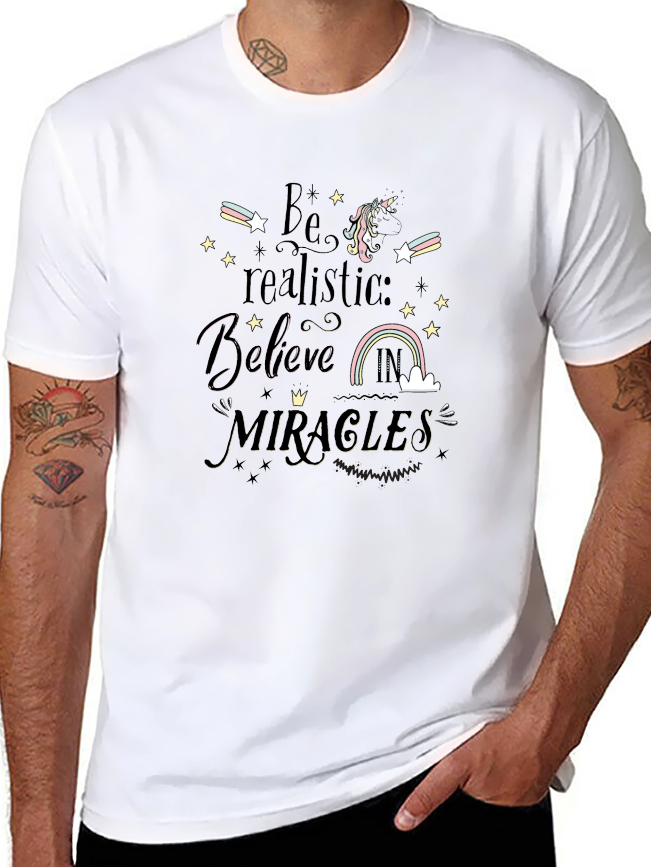 Believe in Miracles Black Graphic Tee