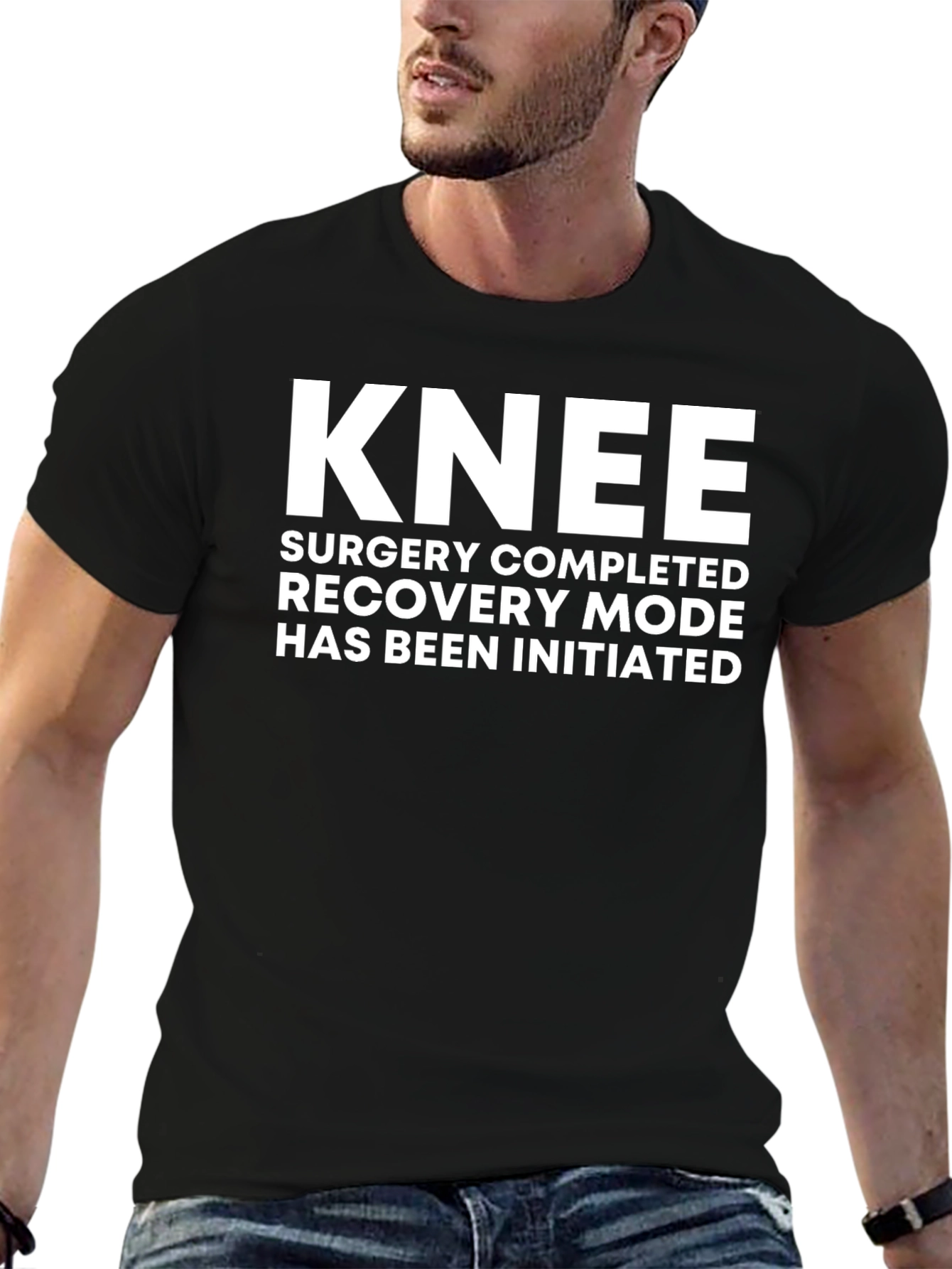Knee Surgery Recovery T-Shirt - Black